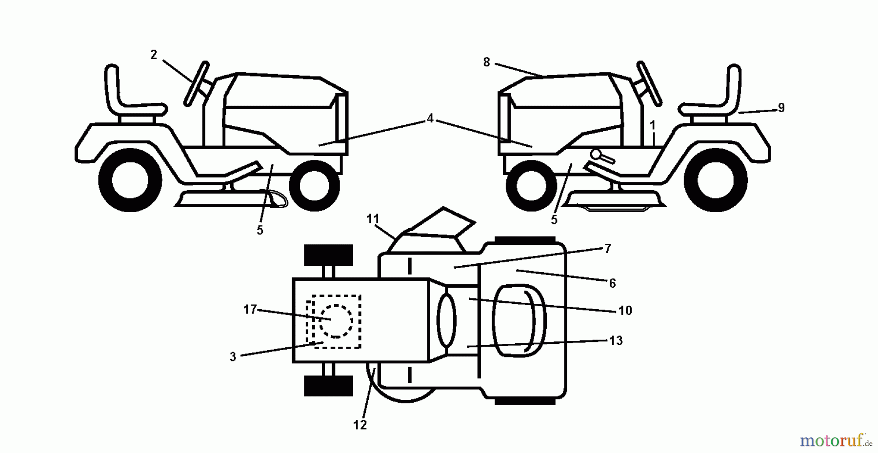 Jonsered Rasen und Garten Traktoren LT2213 CA (96041015300) - Jonsered Lawn & Garden Tractor (2010-01) DECALS