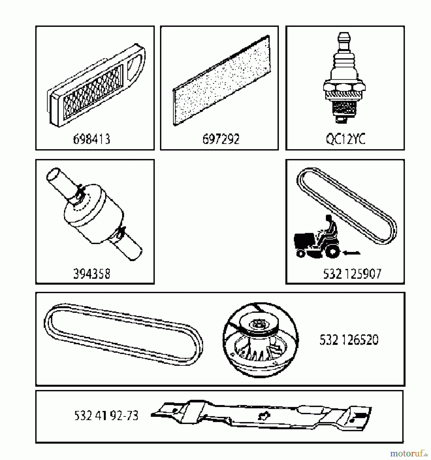 Jonsered Rasen und Garten Traktoren LT2213 CA (96041015300) - Jonsered Lawn & Garden Tractor (2010-01) FREQUENTLY USED PARTS