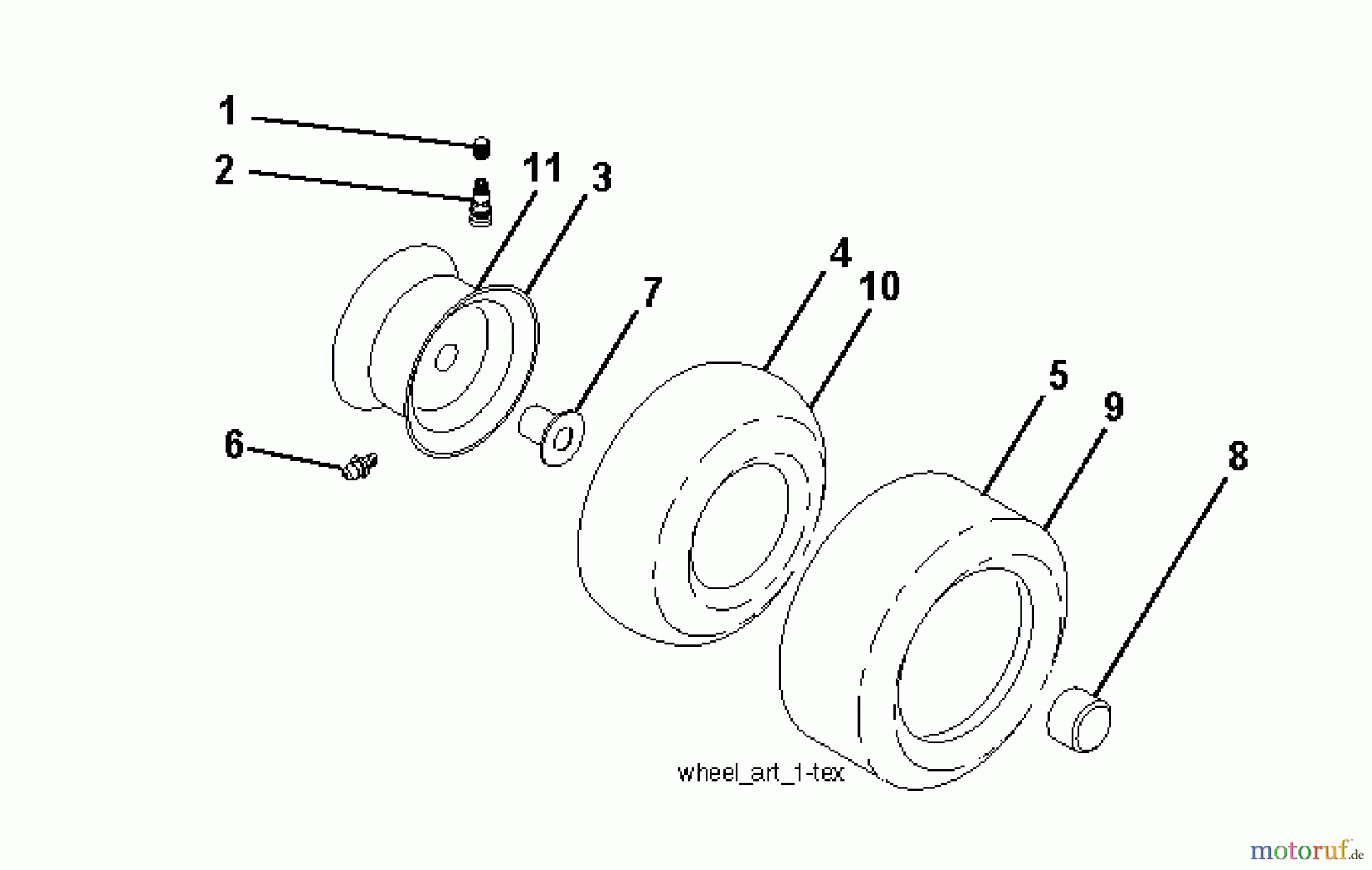  Jonsered Rasen  und Garten Traktoren LT2213 CA (96041015300) - Jonsered Lawn & Garden Tractor (2010-01) WHEELS TIRES