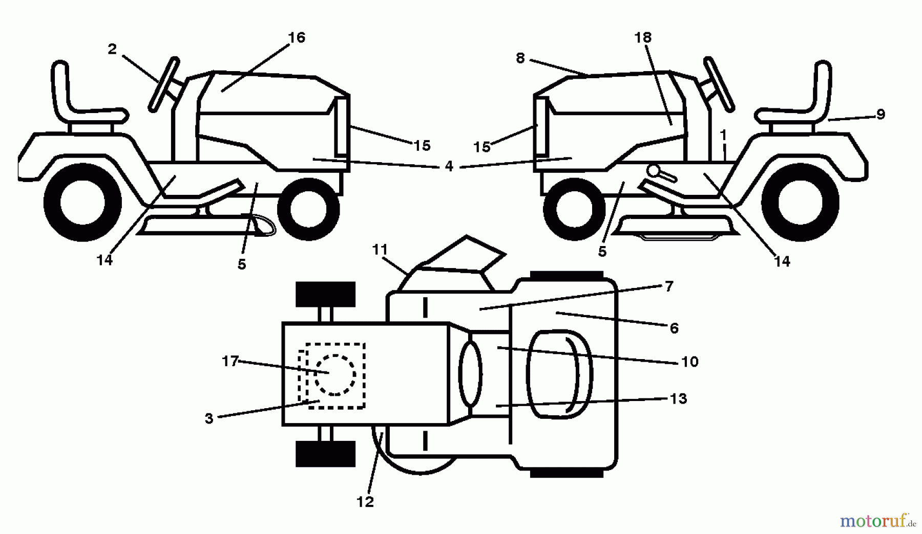 Jonsered Rasen und Garten Traktoren LT2213 CA (96051001900) - Jonsered Lawn & Garden Tractor (2010-11) DECALS