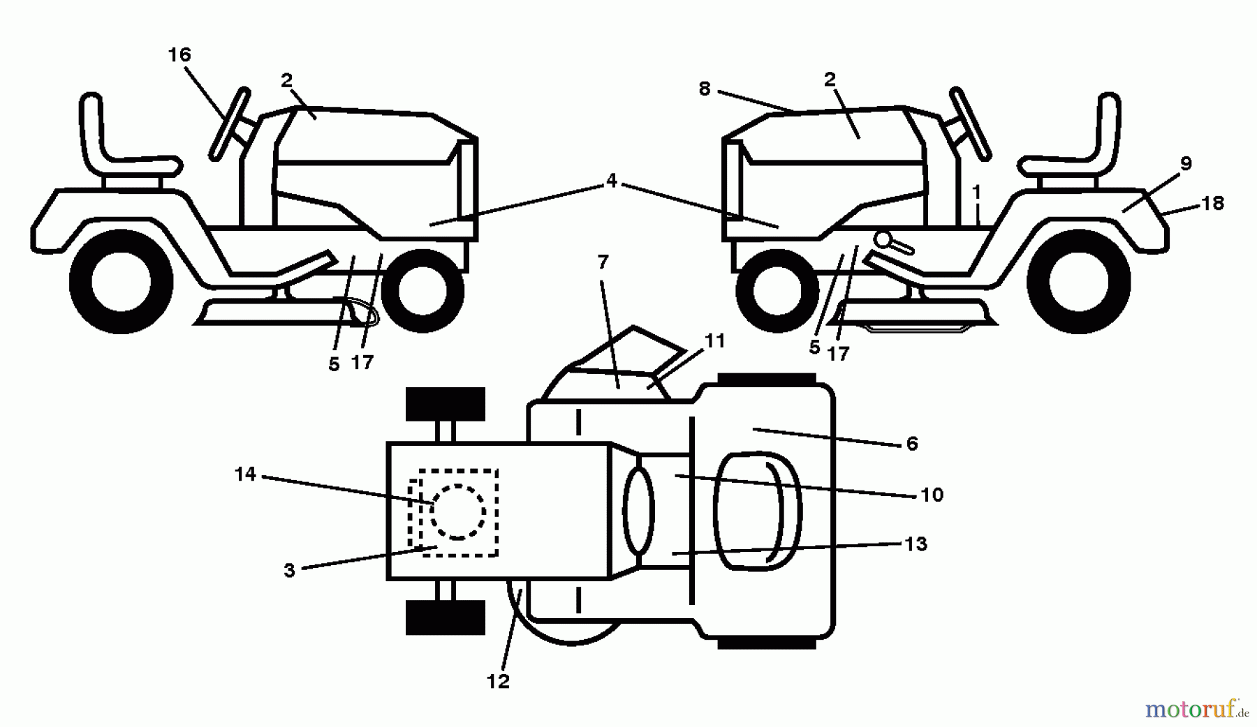 Jonsered Rasen und Garten Traktoren LT2216 (96041003202) - Jonsered Lawn & Garden Tractor (2007-10) DECALS