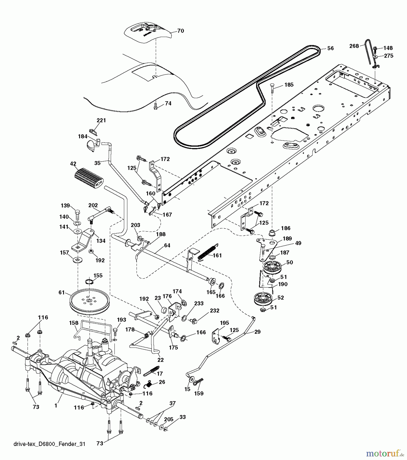 Jonsered Rasen  und Garten Traktoren LT2216 (96041003202) - Jonsered Lawn & Garden Tractor (2007-10) DRIVE