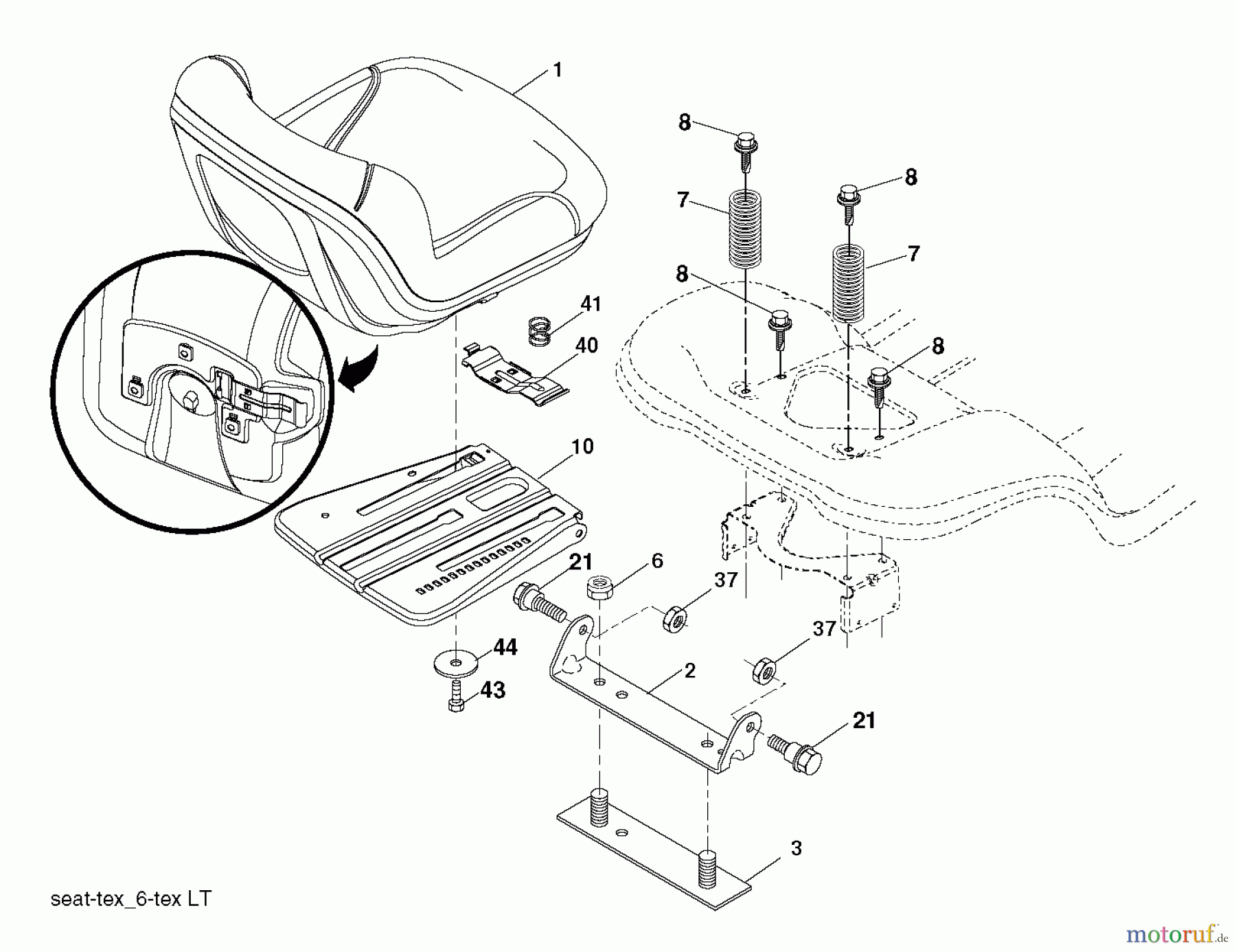 Jonsered Rasen und Garten Traktoren LT2216 (96041003202) - Jonsered Lawn & Garden Tractor (2007-10) SEAT