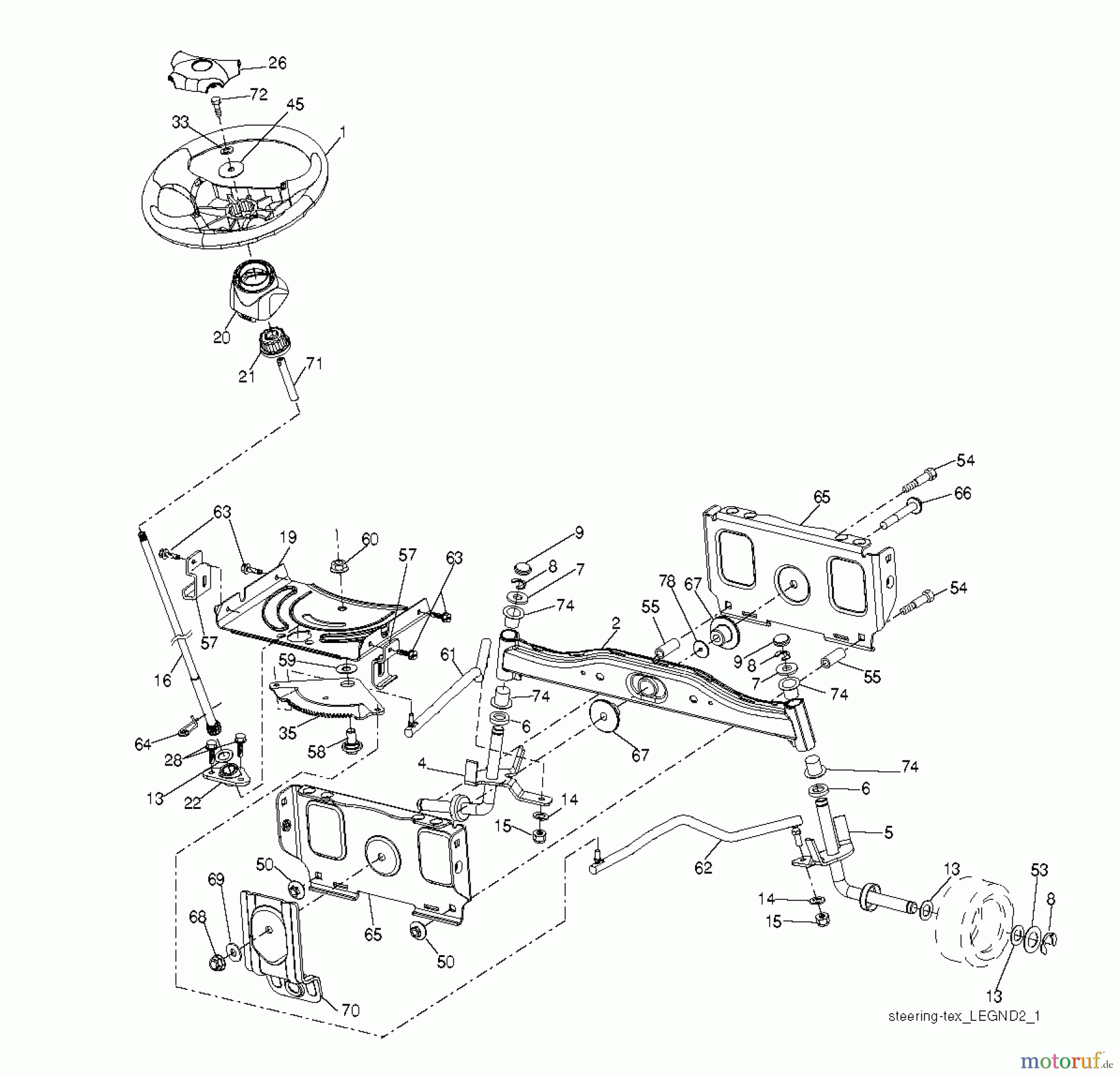  Jonsered Rasen  und Garten Traktoren LT2216 (96041003202) - Jonsered Lawn & Garden Tractor (2007-10) STEERING