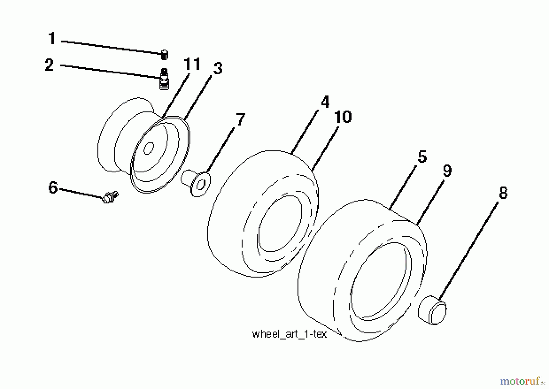 Jonsered Rasen und Garten Traktoren LT2216 (96041003202) - Jonsered Lawn & Garden Tractor (2007-10) WHEELS TIRES