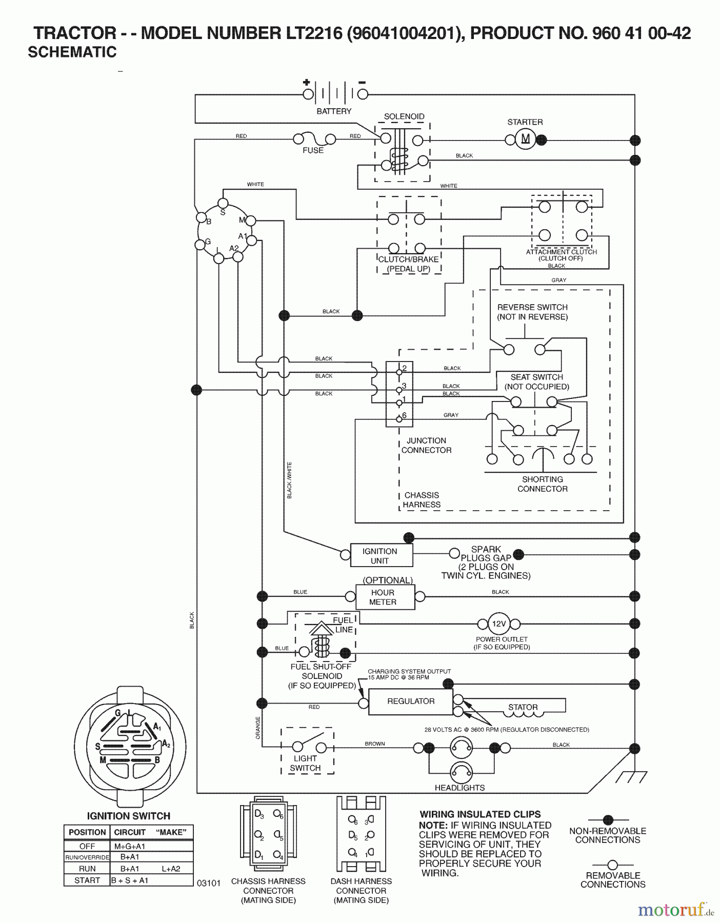  Jonsered Rasen  und Garten Traktoren LT2216 (96041004201) - Jonsered Lawn & Garden Tractor (2007-04) SCHEMATIC