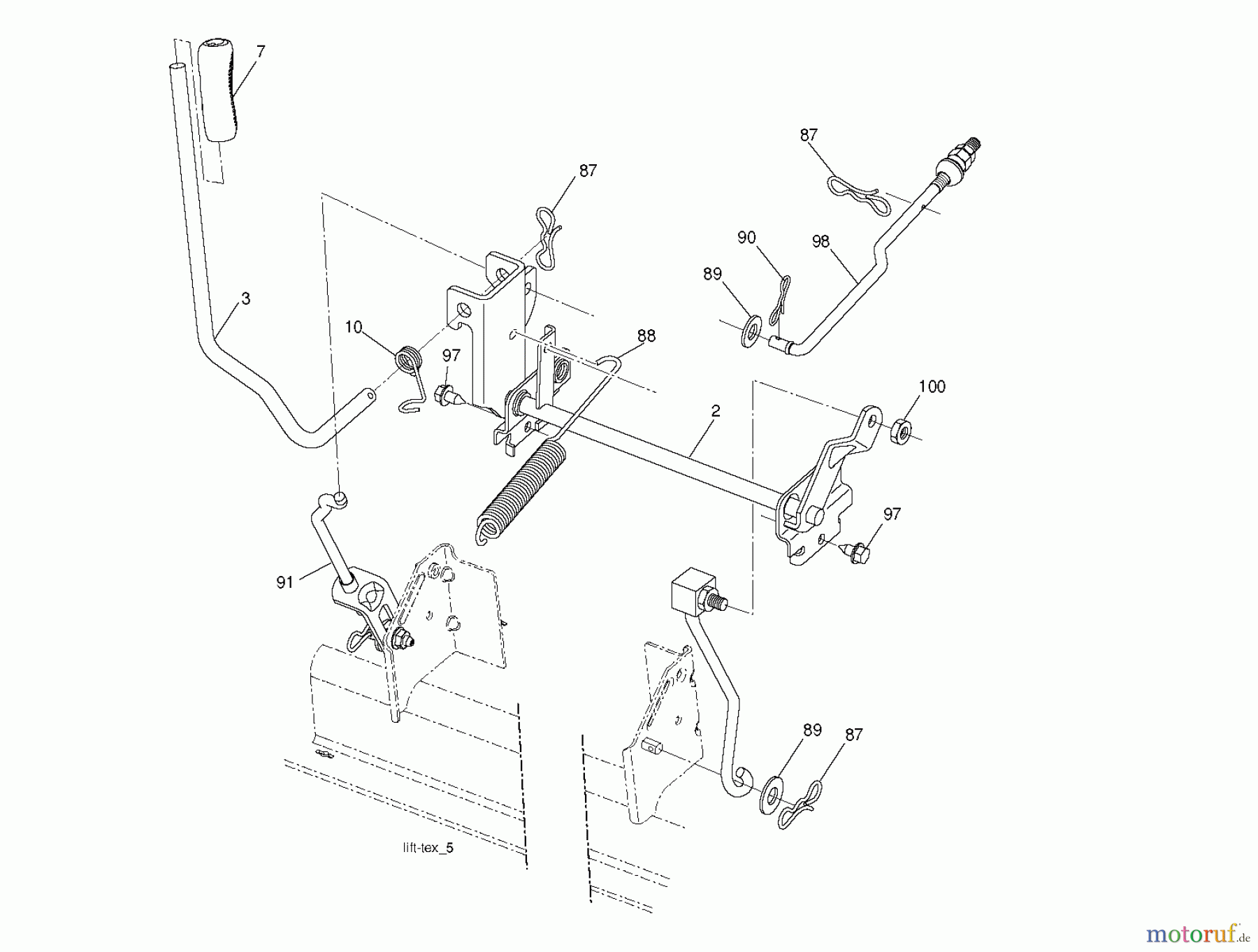 Jonsered Rasen und Garten Traktoren LT2216 (96041004202) - Jonsered Lawn & Garden Tractor (2007-10) MOWER LIFT / DECK LIFT