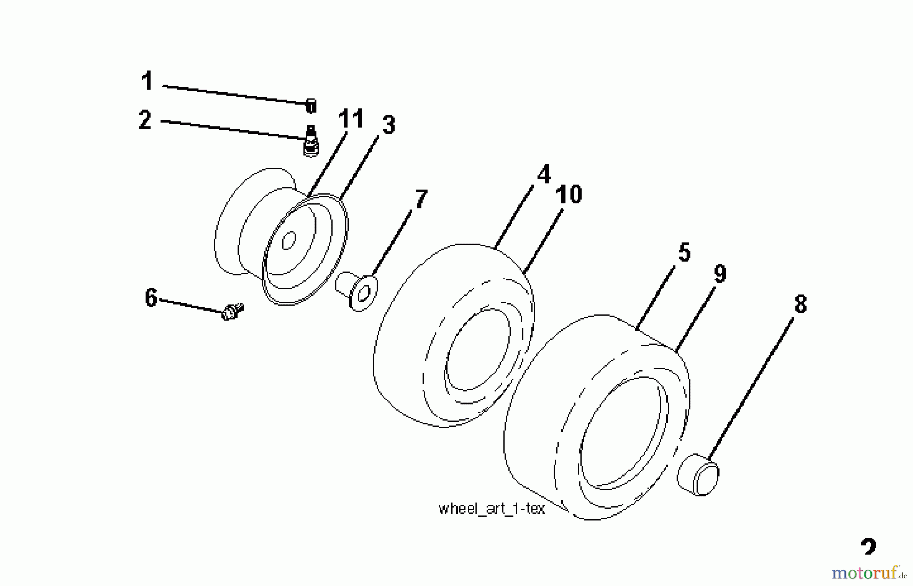 Jonsered Rasen und Garten Traktoren LT2216 (96041004202) - Jonsered Lawn & Garden Tractor (2007-10) WHEELS TIRES