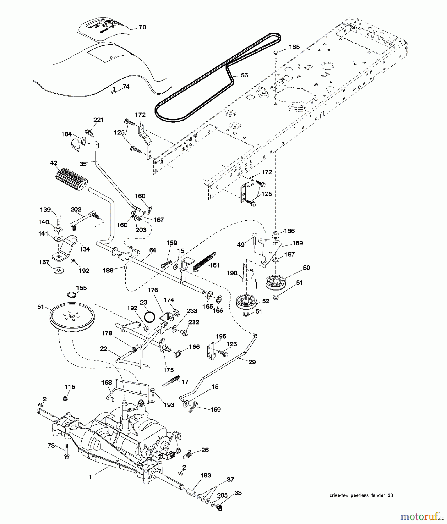 Jonsered Rasen und Garten Traktoren LT2216 (96041005602) - Jonsered Lawn & Garden Tractor (2009-02) DRIVE
