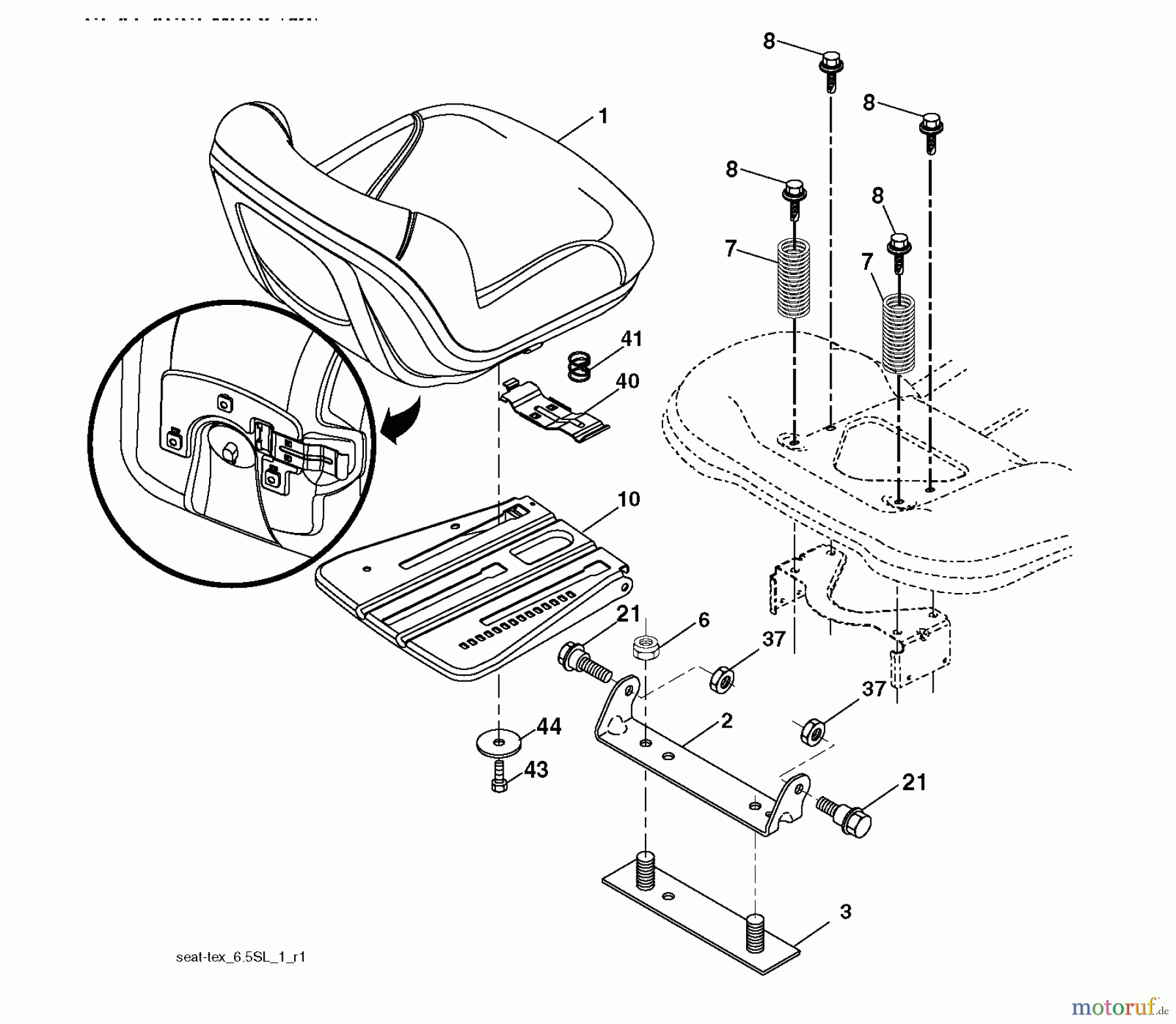 Jonsered Rasen und Garten Traktoren LT2216 (96041005602) - Jonsered Lawn & Garden Tractor (2009-02) SEAT