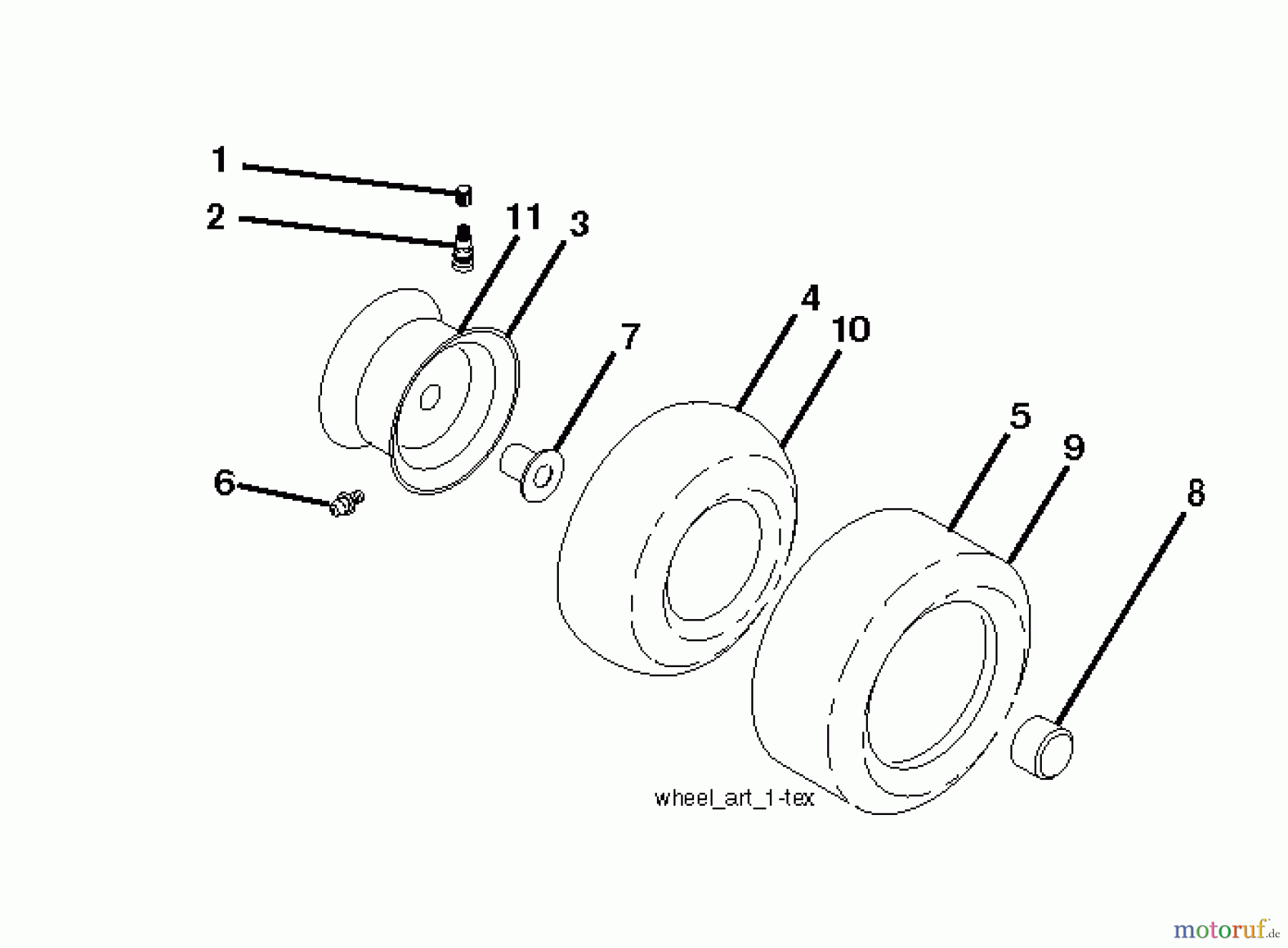 Jonsered Rasen und Garten Traktoren LT2216 (96041005602) - Jonsered Lawn & Garden Tractor (2009-02) WHEELS TIRES