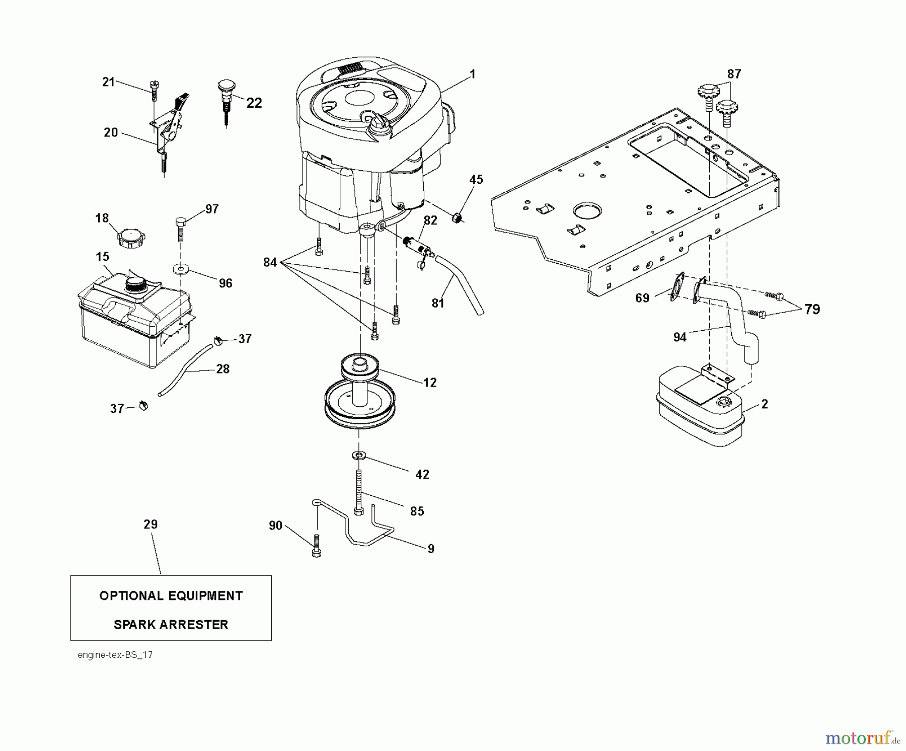 Jonsered Rasen und Garten Traktoren LT2216 (96041010100) - Jonsered Lawn & Garden Tractor (2009-01) ENGINE