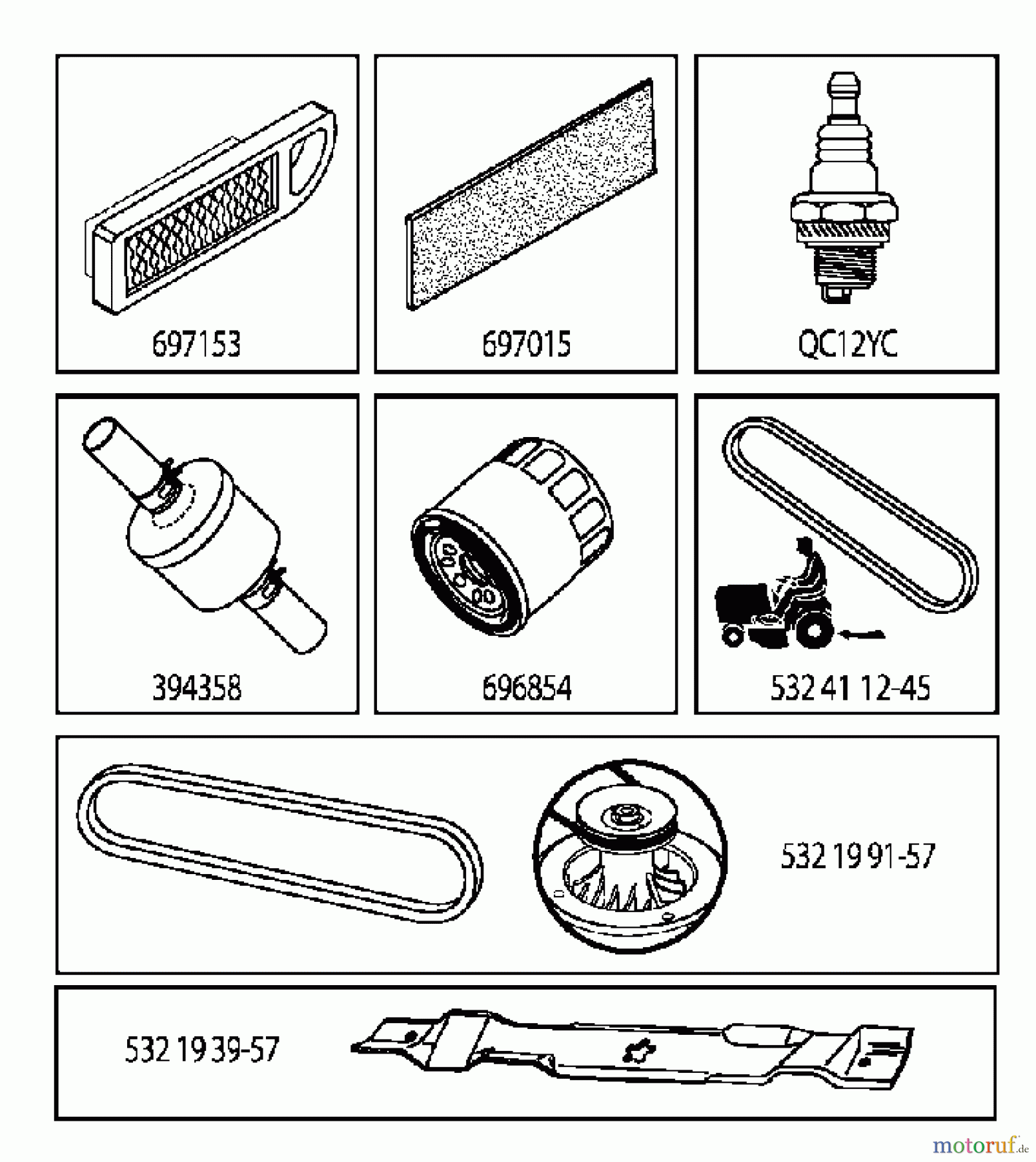 Jonsered Rasen und Garten Traktoren LT2216 (96041010100) - Jonsered Lawn & Garden Tractor (2009-01) FREQUENTLY USED PARTS