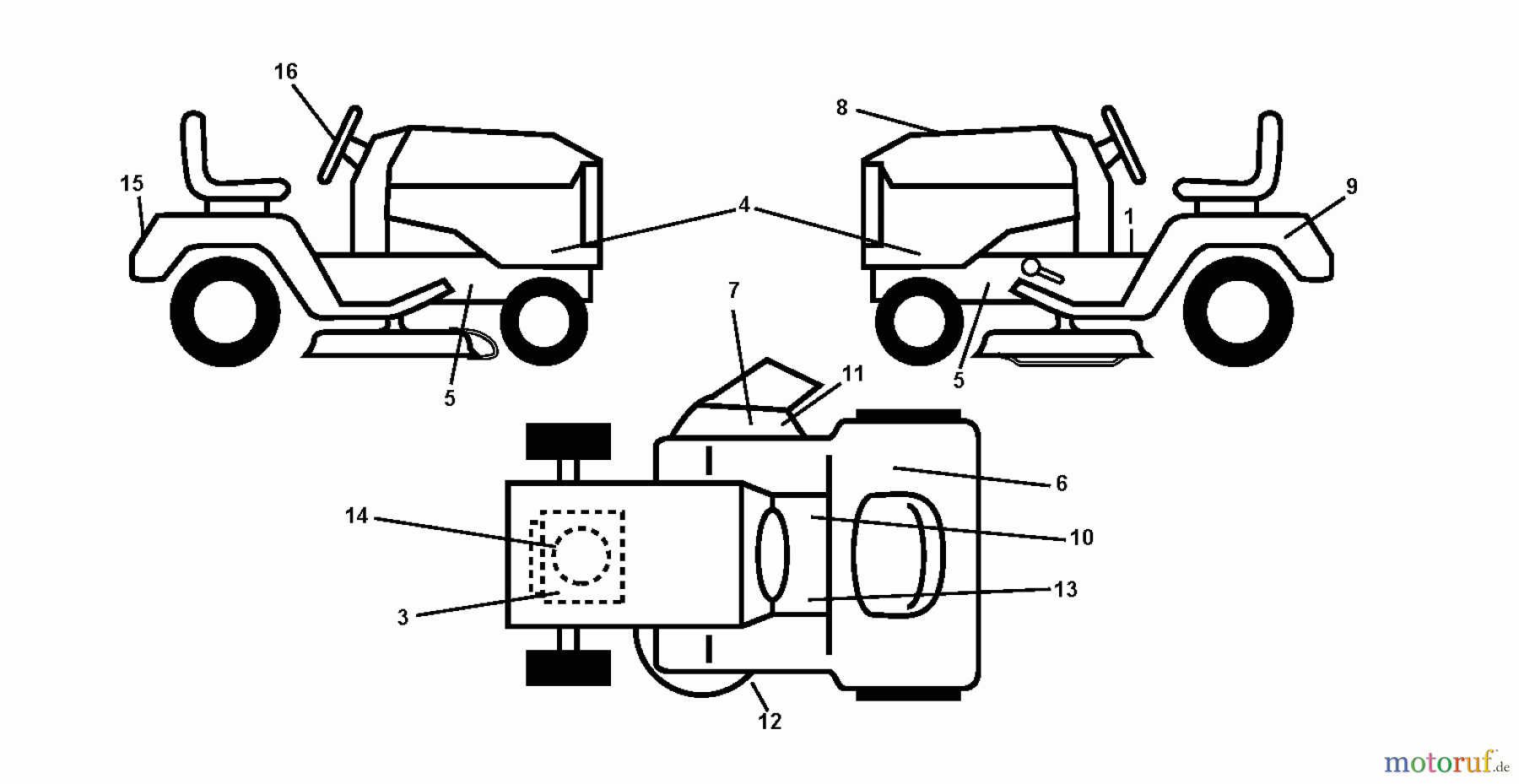 Jonsered Rasen und Garten Traktoren LT2216 (96041010101) - Jonsered Lawn & Garden Tractor (2010-01) DECALS
