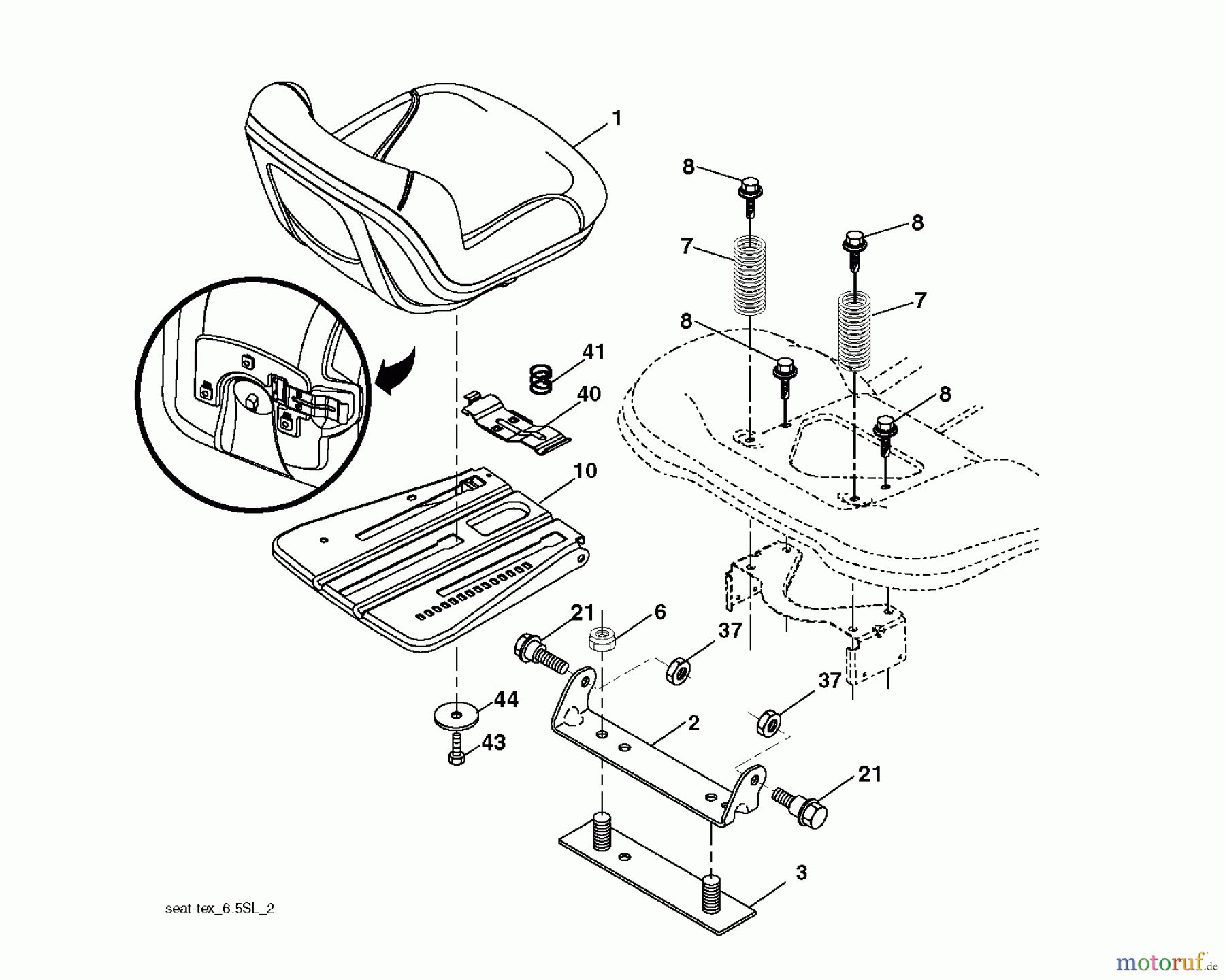 Jonsered Rasen und Garten Traktoren LT2216 (96041010101) - Jonsered Lawn & Garden Tractor (2010-01) SEAT