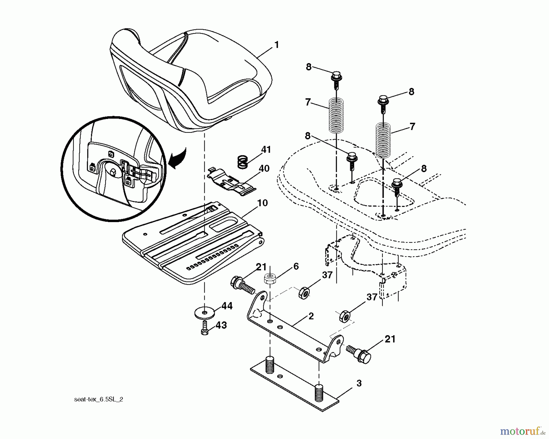 Jonsered Rasen und Garten Traktoren LT2216 (96041010102) - Jonsered Lawn & Garden Tractor (2010-03) SEAT