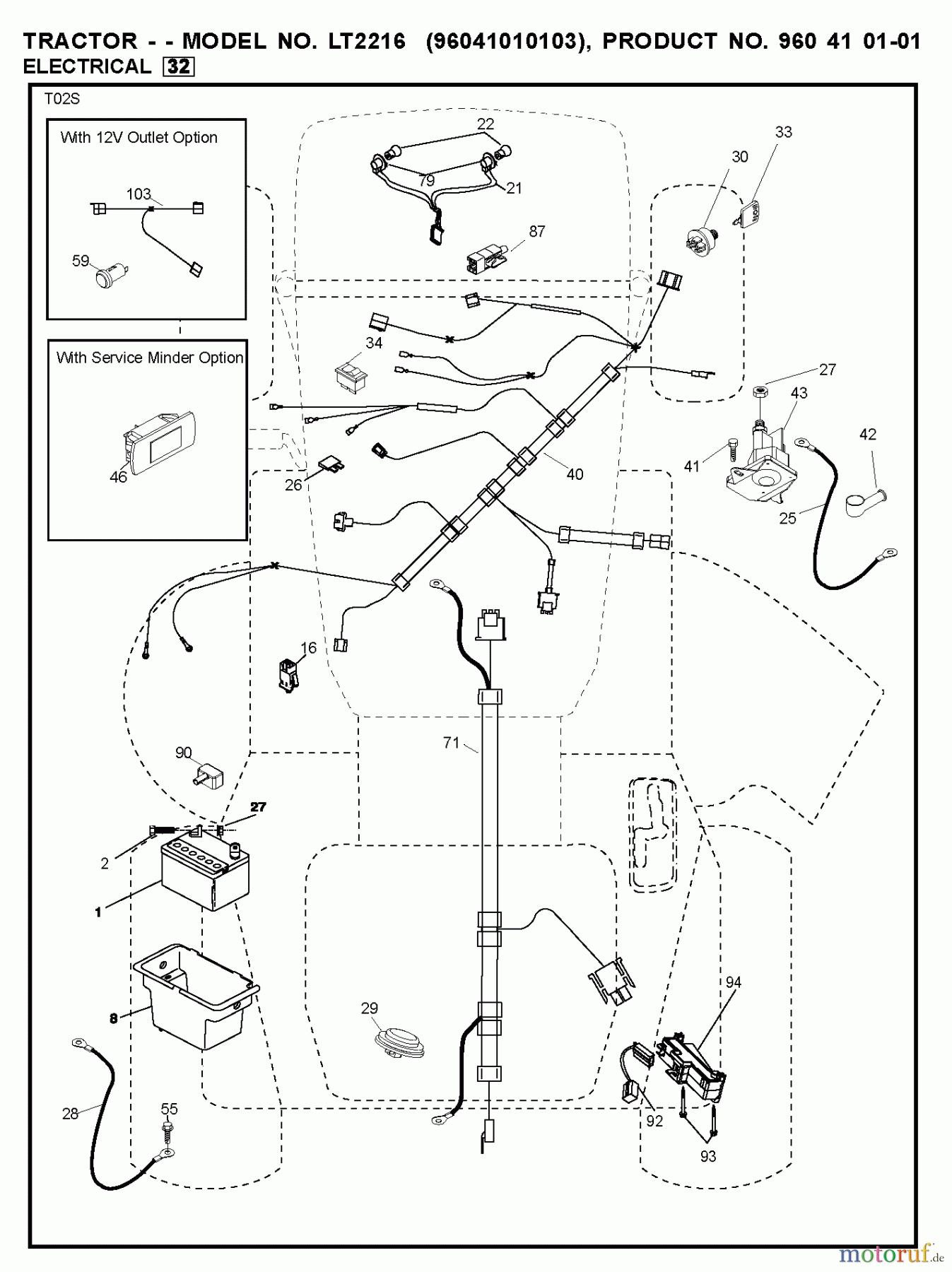 Jonsered Rasen und Garten Traktoren LT2216 (96041010104) - Jonsered Lawn & Garden Tractor (2011-01) ELECTRICAL