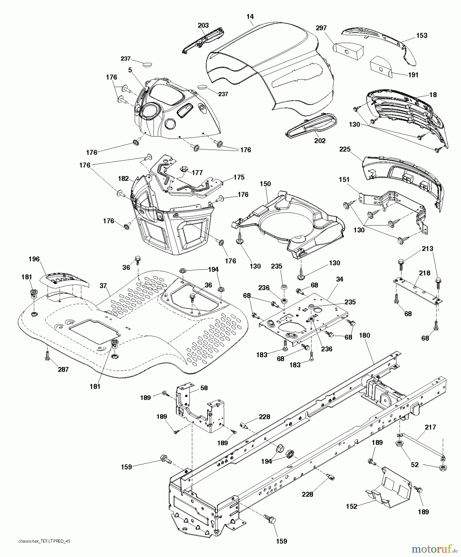  Jonsered Rasen  und Garten Traktoren LT2216 (96041010106) - Jonsered Lawn & Garden Tractor (2012-08) CHASSIS ENCLOSURES