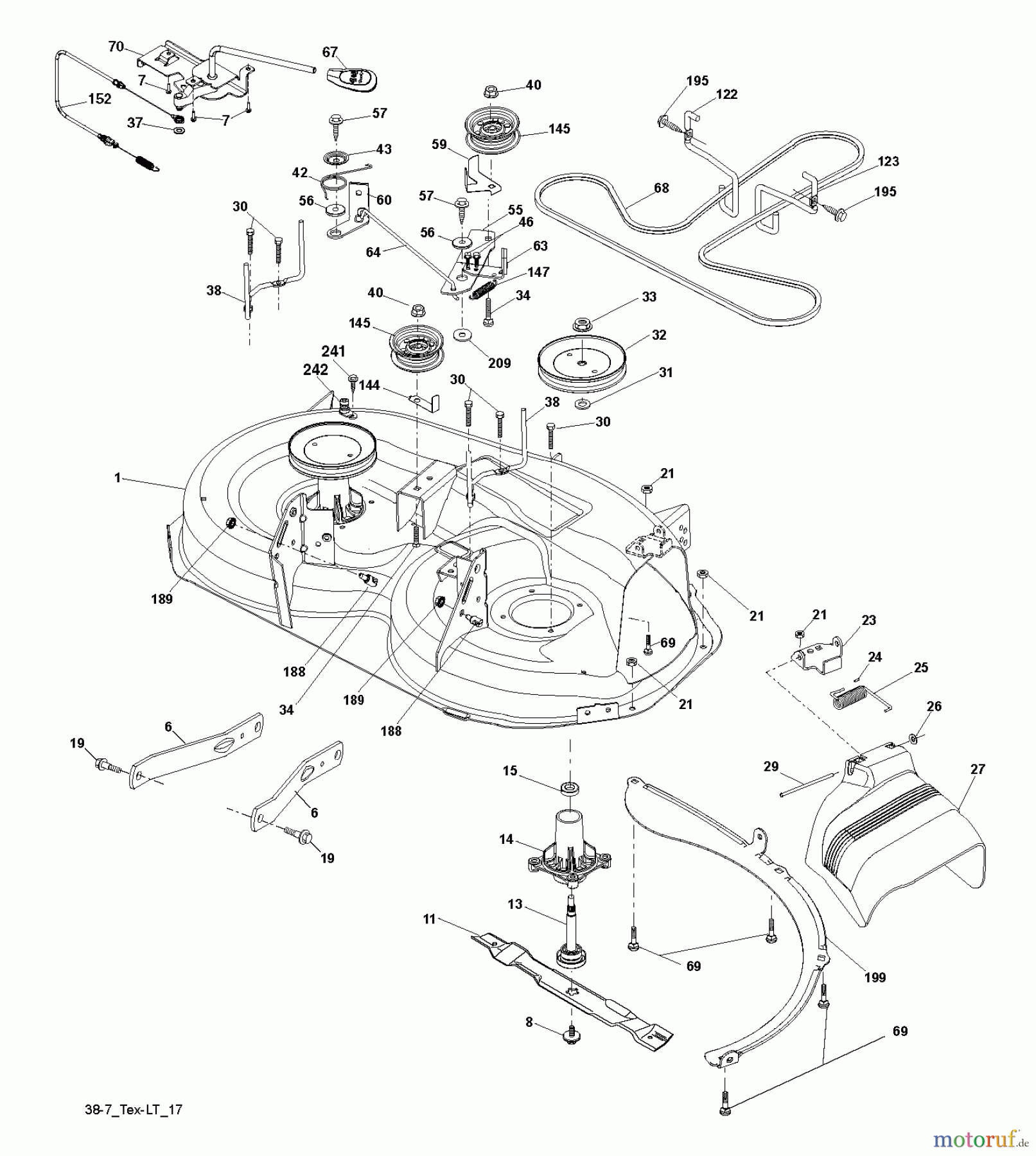  Jonsered Rasen  und Garten Traktoren LT2216 (96041010106) - Jonsered Lawn & Garden Tractor (2012-08) MOWER DECK / CUTTING DECK
