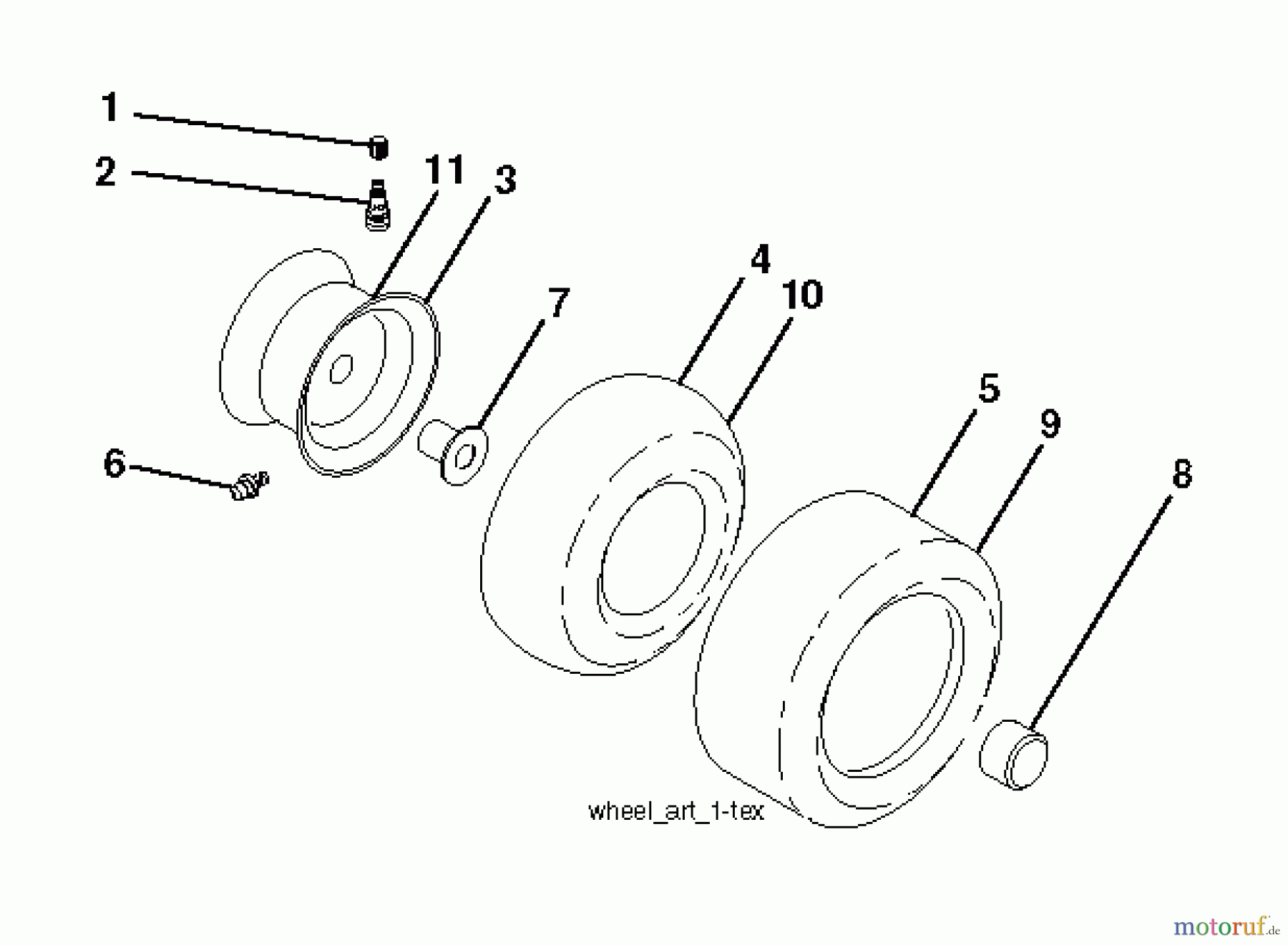 Jonsered Rasen und Garten Traktoren LT2216 (96041010206) - Jonsered Lawn & Garden Tractor (2012-08) WHEELS TIRES