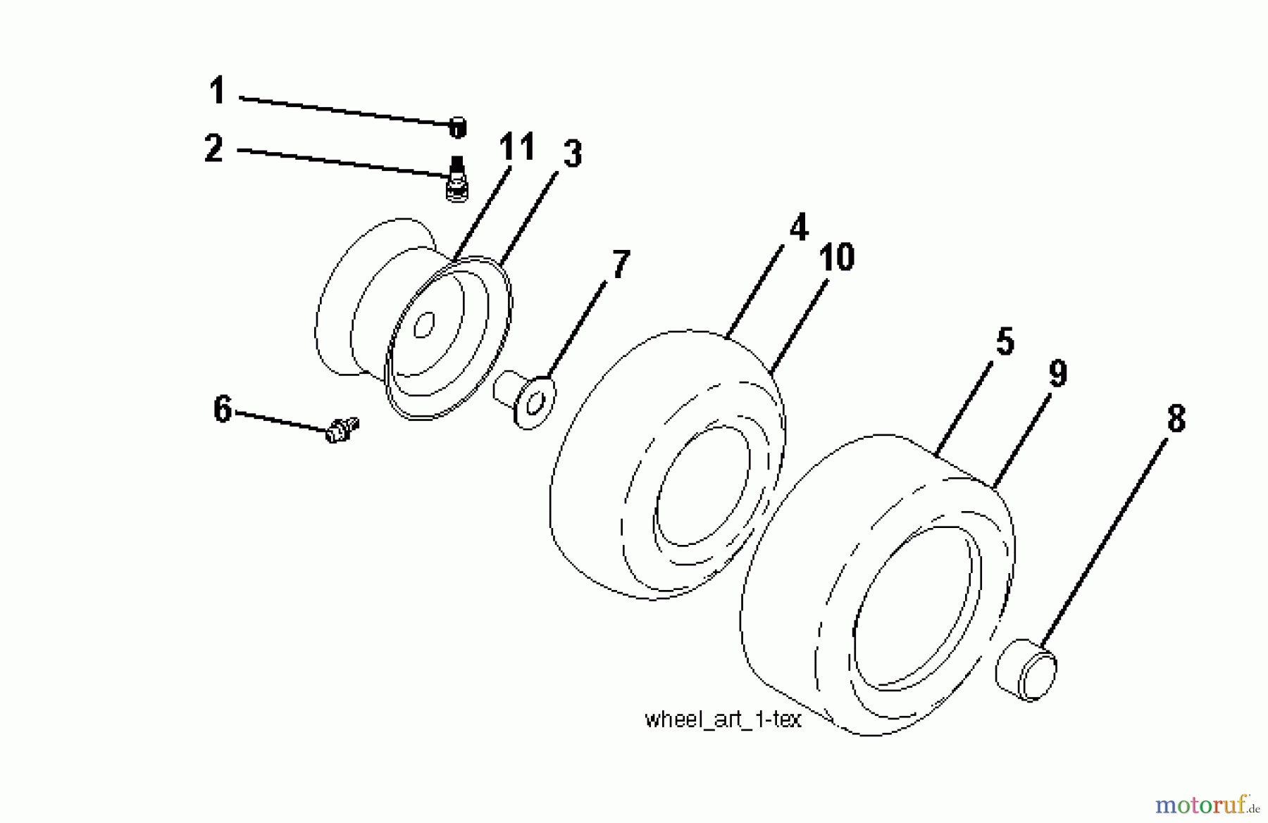  Jonsered Rasen  und Garten Traktoren LT2216 (96041010204) - Jonsered Lawn & Garden Tractor (2011-02) WHEELS TIRES