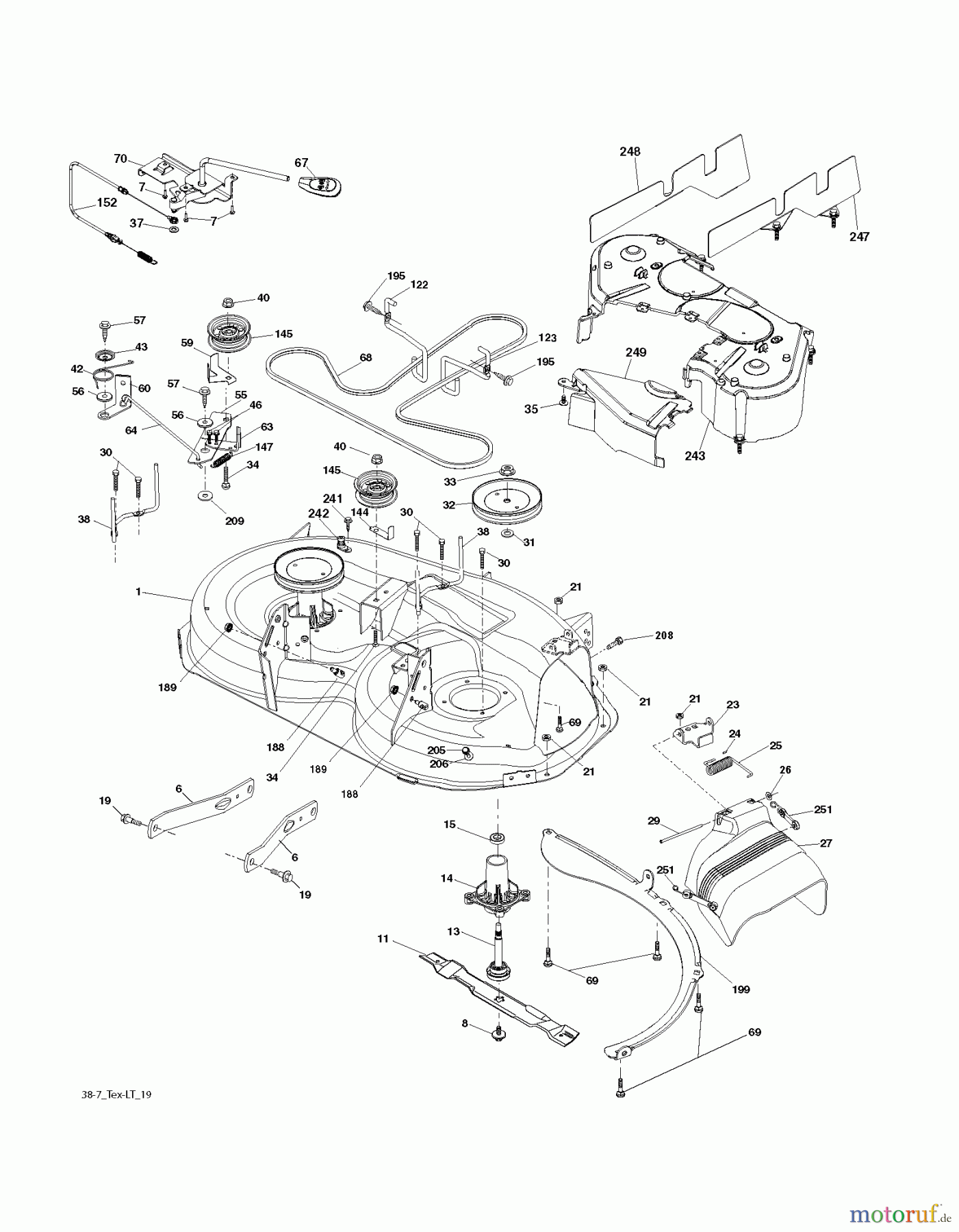 Jonsered Rasen und Garten Traktoren LT2216 (96041010204) - Jonsered Lawn & Garden Tractor (2011-02) MOWER DECK / CUTTING DECK