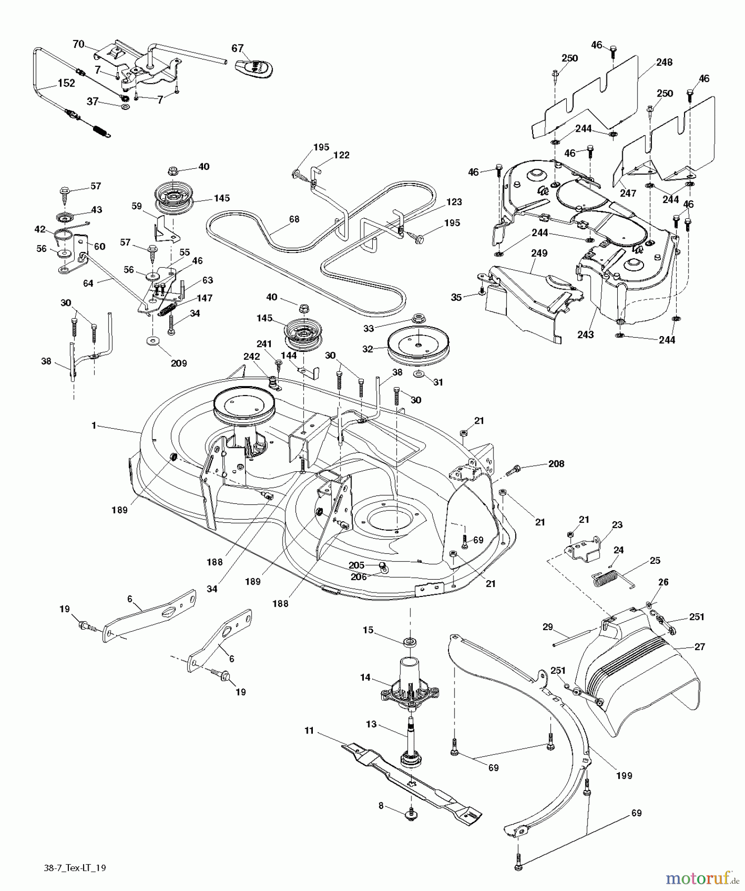  Jonsered Rasen  und Garten Traktoren LT2216 (96041010206) - Jonsered Lawn & Garden Tractor (2012-08) MOWER DECK / CUTTING DECK