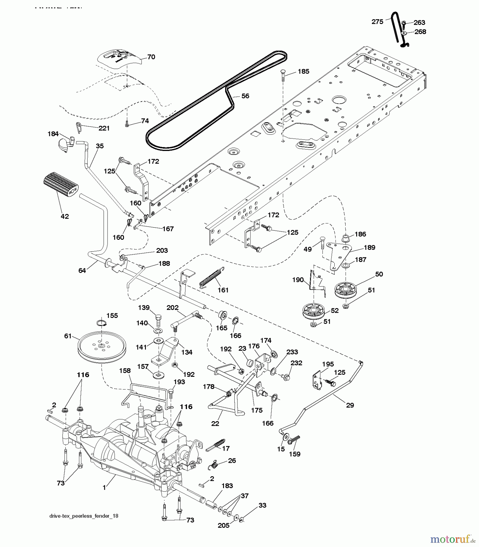 Jonsered Rasen und Garten Traktoren LT2216 (96041011200) - Jonsered Lawn & Garden Tractor (2009-01) DRIVE
