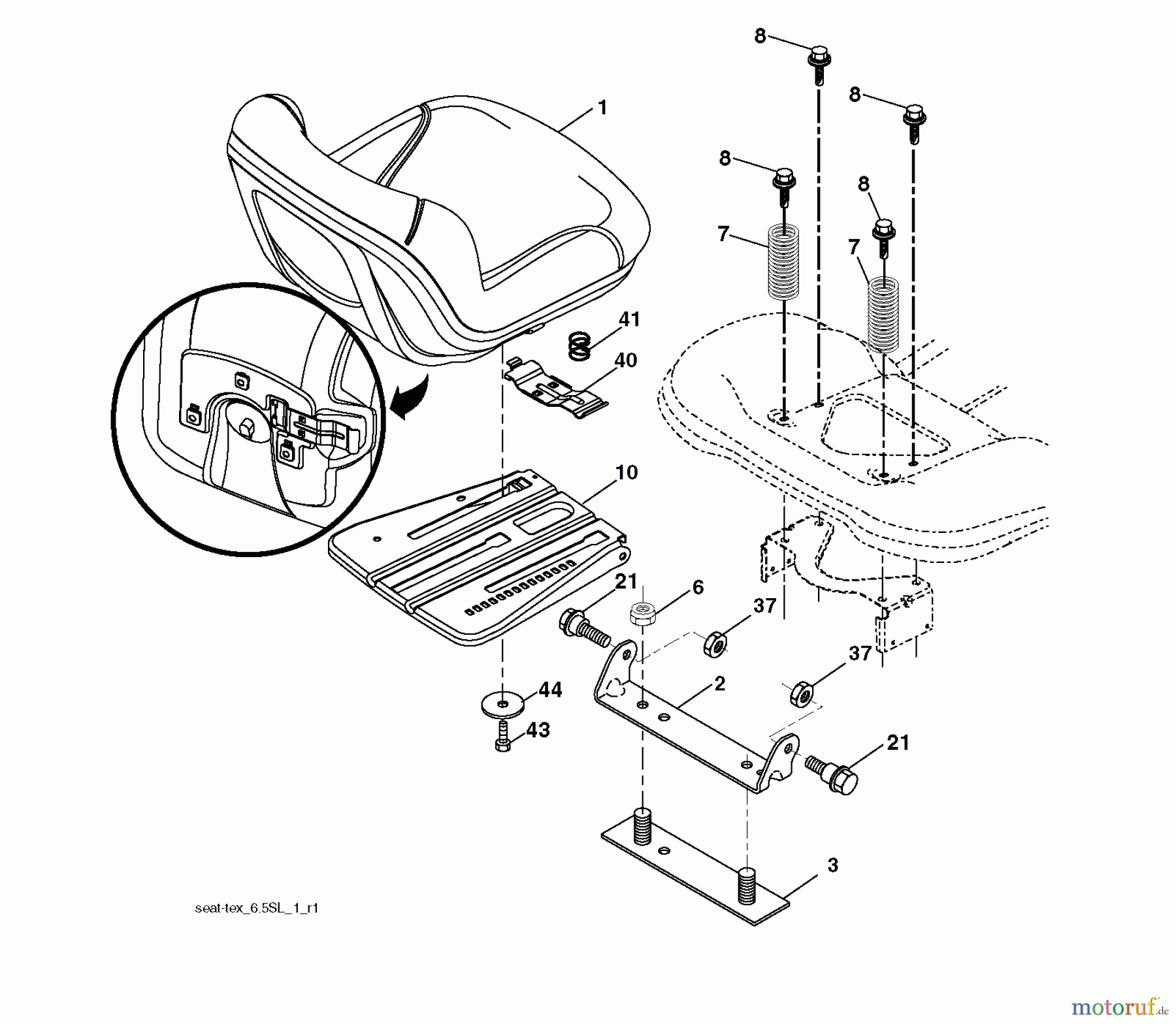 Jonsered Rasen und Garten Traktoren LT2216 (96041011200) - Jonsered Lawn & Garden Tractor (2009-01) SEAT