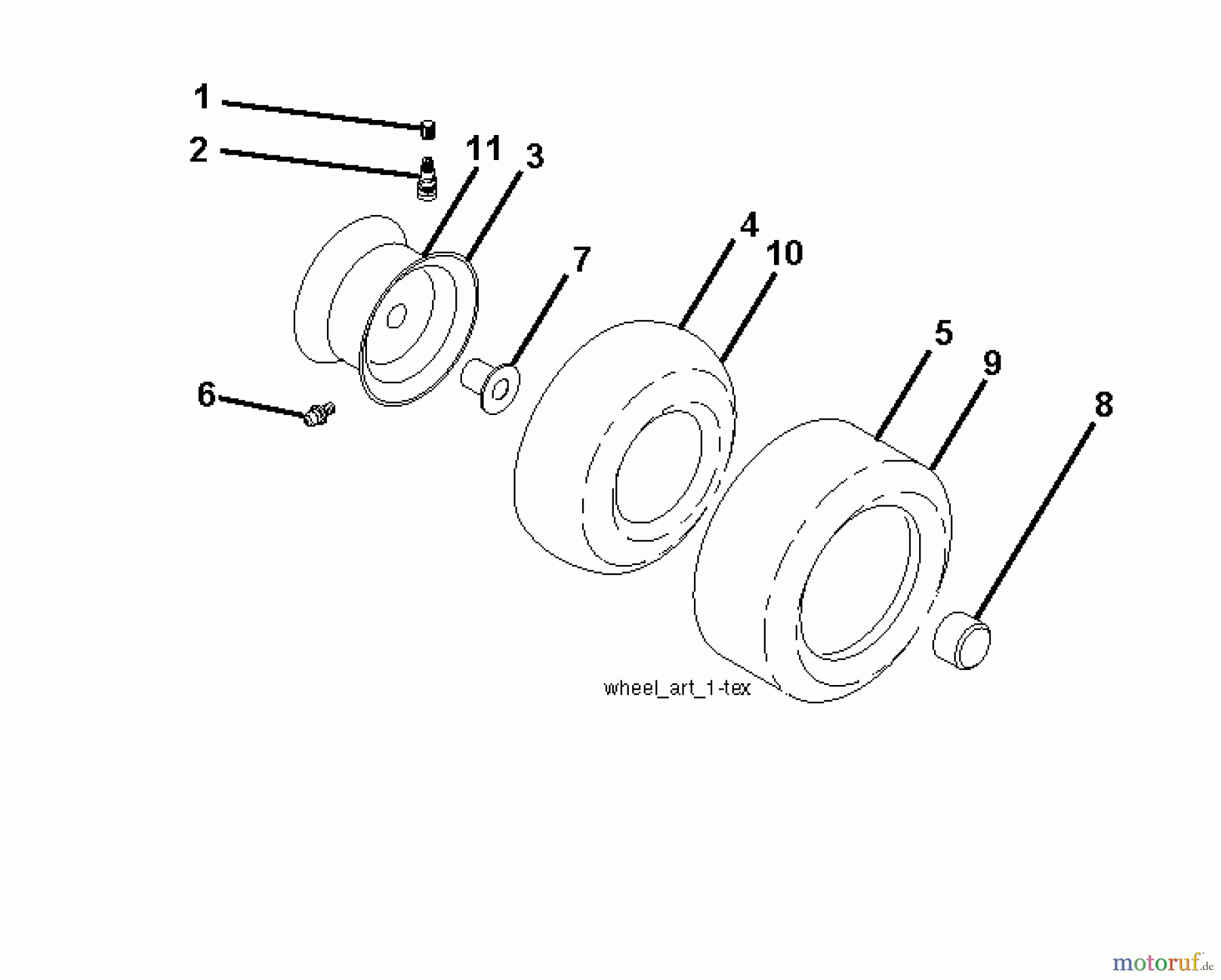  Jonsered Rasen  und Garten Traktoren LT2217 A (96041011302) - Jonsered Lawn & Garden Tractor (2010-04) WHEELS TIRES