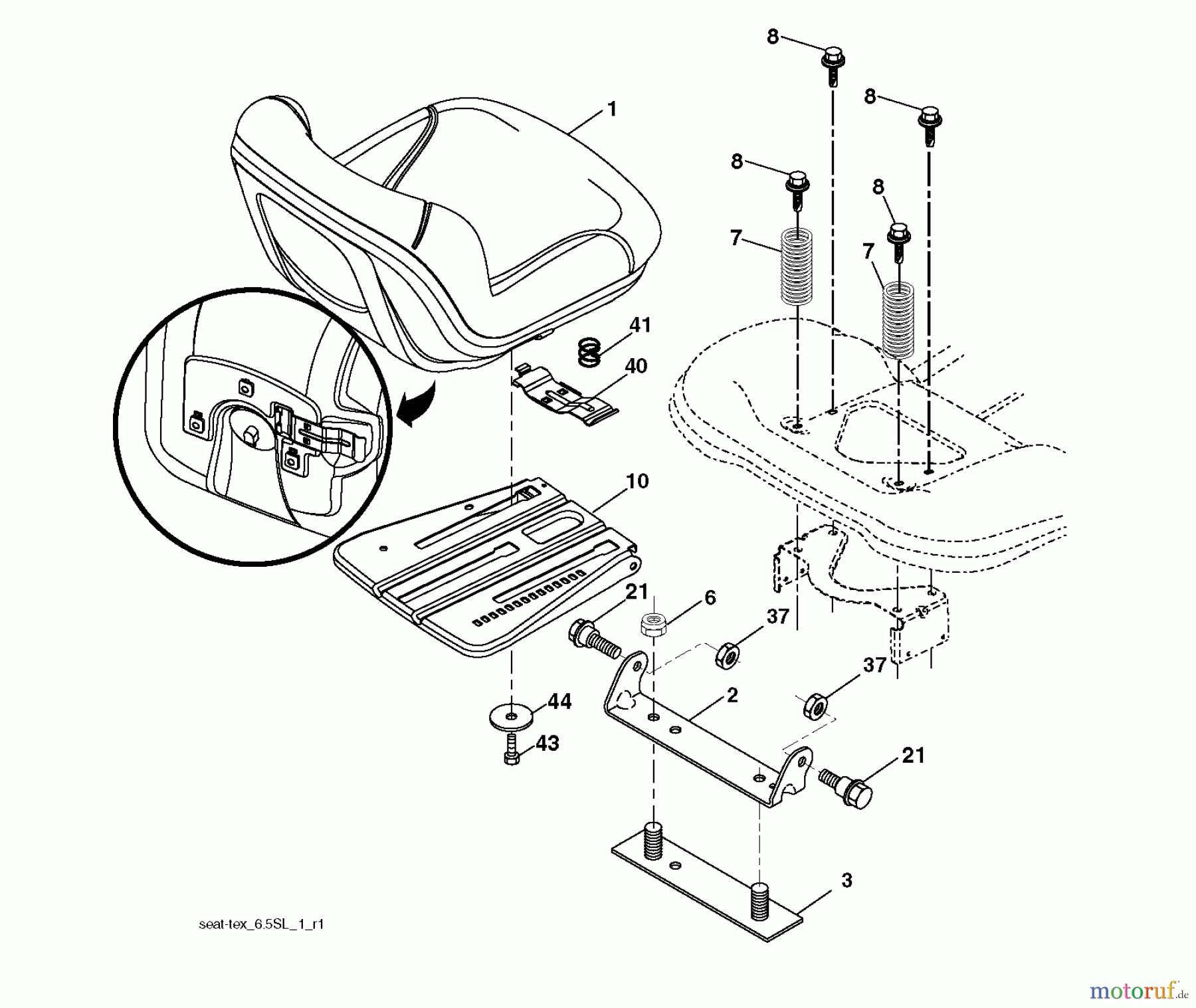 Jonsered Rasen und Garten Traktoren LT2216 (96041011202) - Jonsered Lawn & Garden Tractor (2010-03) SEAT