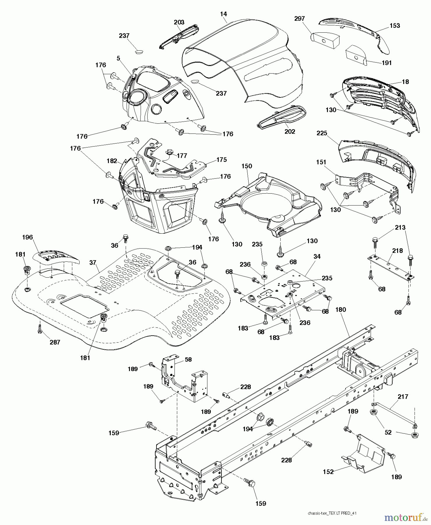 Jonsered Rasen und Garten Traktoren LT2216 (96041011204) - Jonsered Lawn & Garden Tractor (2011-11) CHASSIS ENCLOSURES