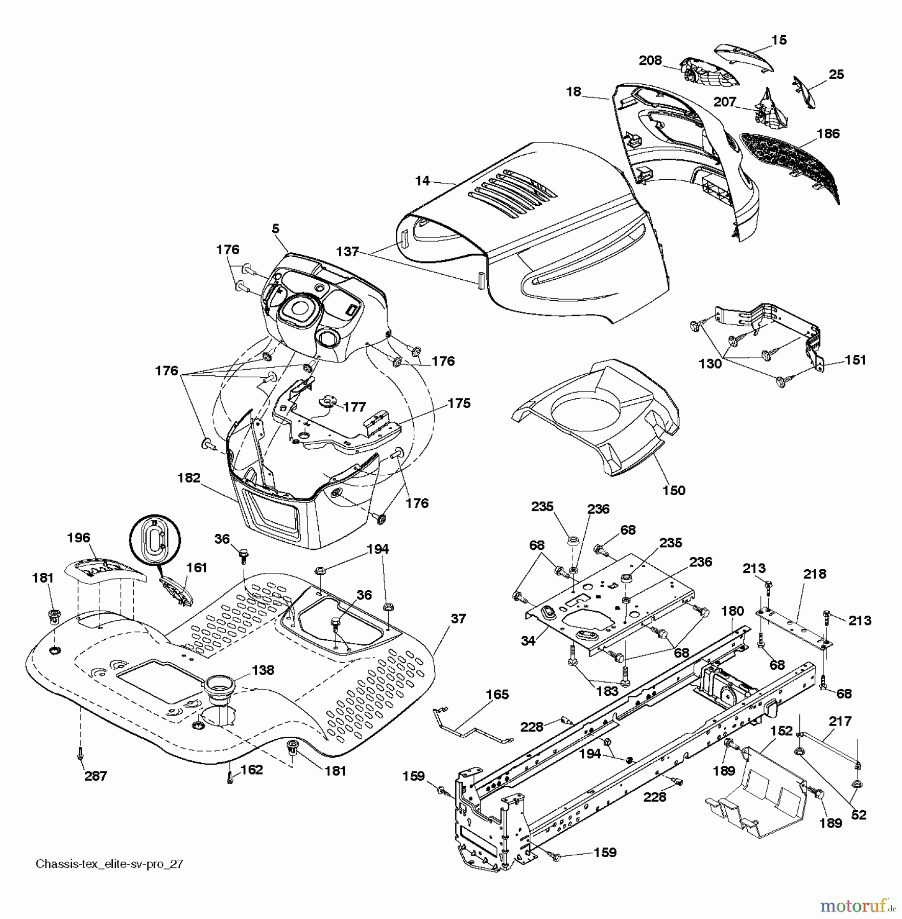  Jonsered Rasen  und Garten Traktoren LT2216 A2 (96041015600) - Jonsered Lawn & Garden Tractor (2010-02) CHASSIS ENCLOSURES