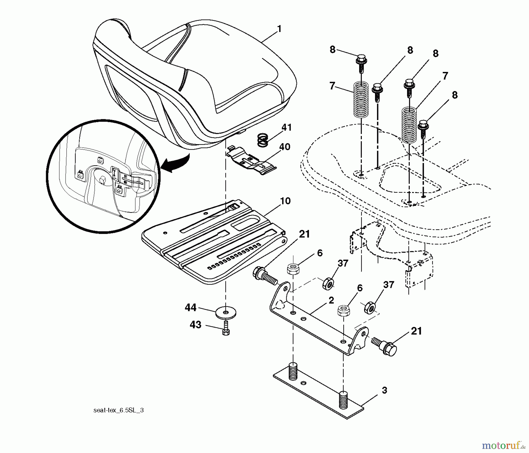 Jonsered Rasen und Garten Traktoren LT2216 A2 (96041015600) - Jonsered Lawn & Garden Tractor (2010-02) SEAT