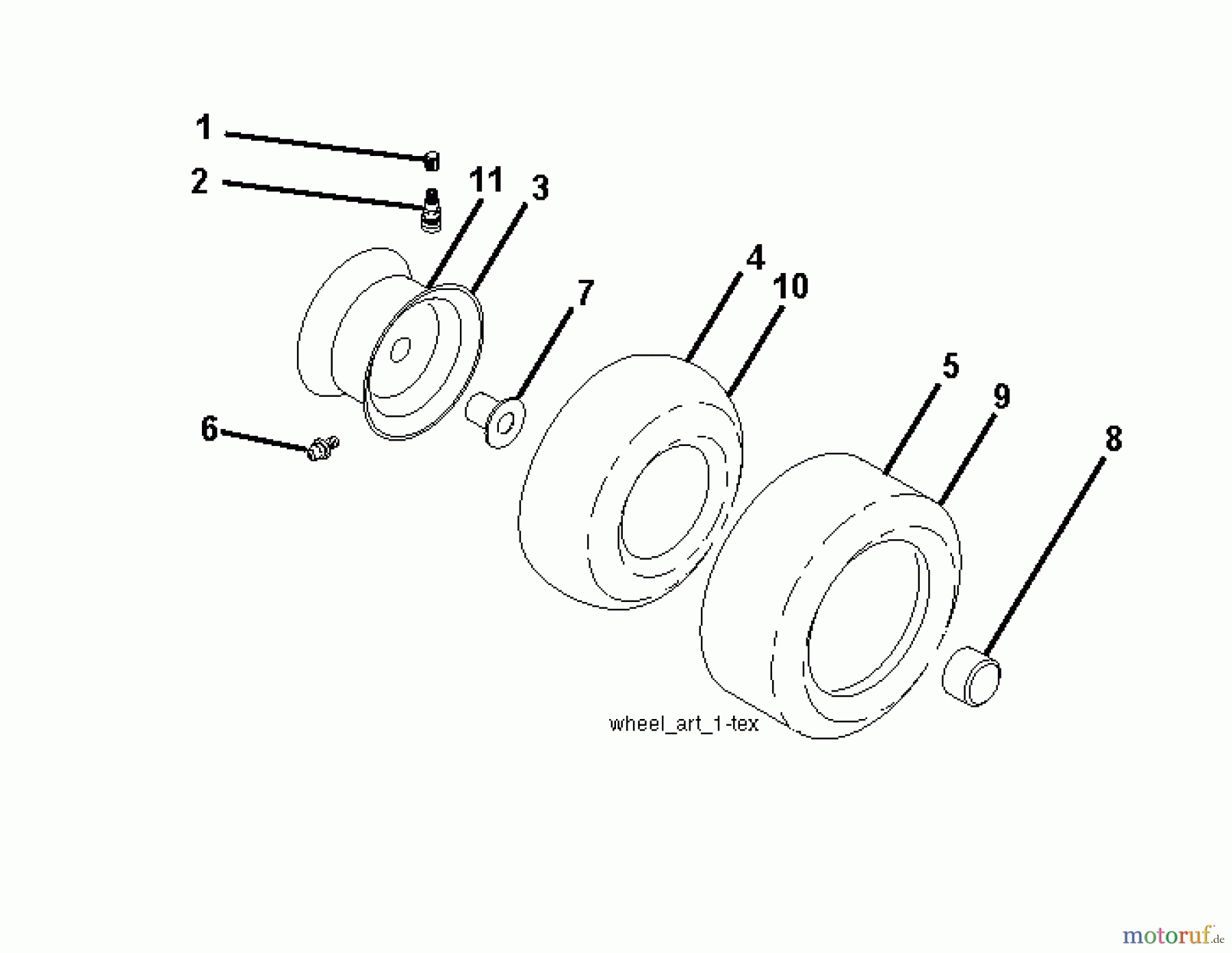 Jonsered Rasen und Garten Traktoren LT2216 A2 (96041015600) - Jonsered Lawn & Garden Tractor (2010-02) WHEELS TIRES