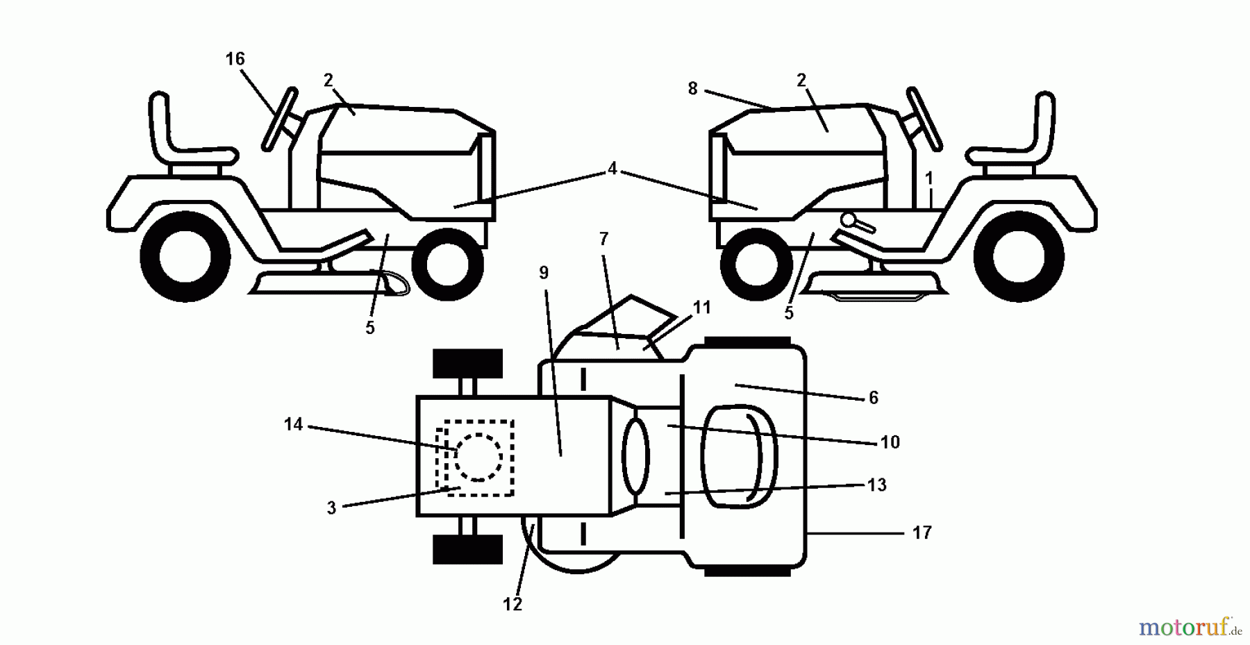  Jonsered Rasen  und Garten Traktoren LT2216 A2 (96041015601) - Jonsered Lawn & Garden Tractor (2010-09) DECALS