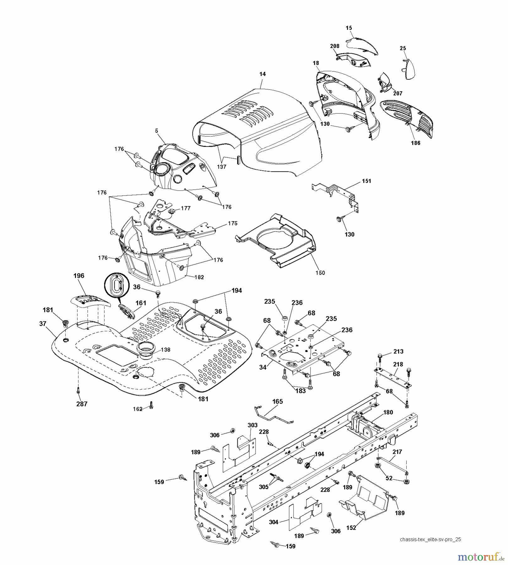  Jonsered Rasen  und Garten Traktoren LT2216 A2 (96041018100) - Jonsered Lawn & Garden Tractor (2010-02) CHASSIS ENCLOSURES