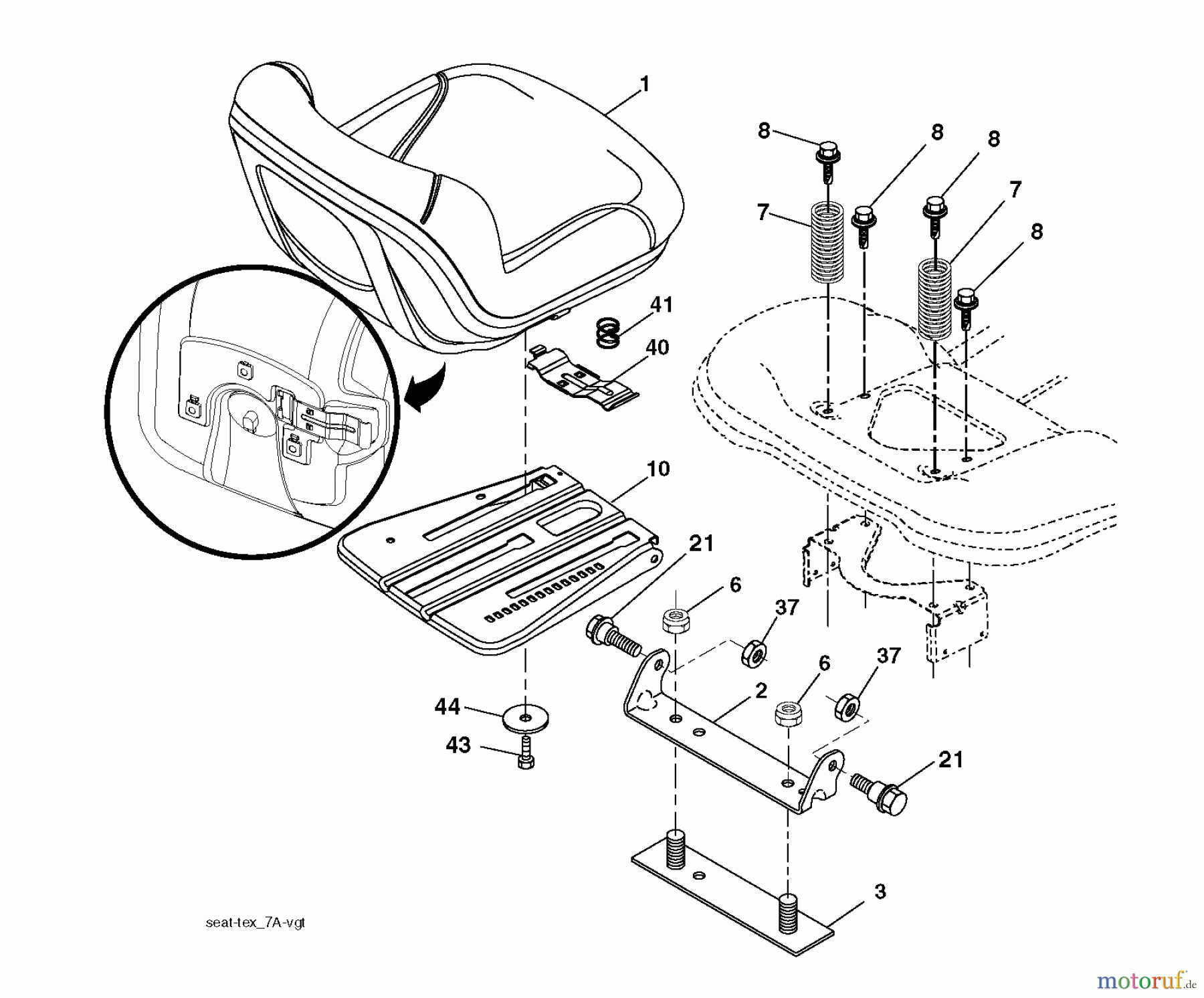 Jonsered Rasen und Garten Traktoren LT2216 A2 (96041018101) - Jonsered Lawn & Garden Tractor (2010-08) SEAT