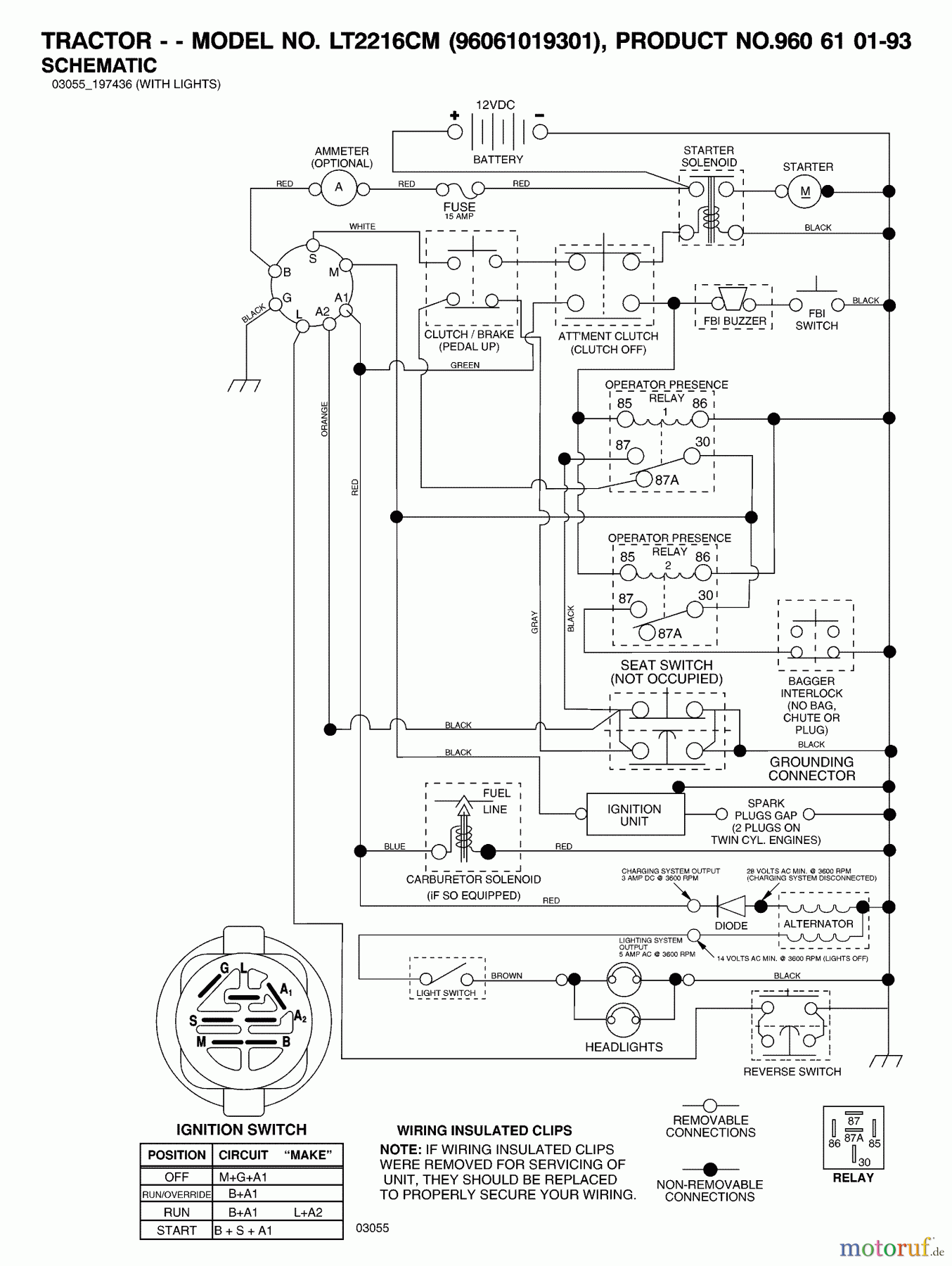 Jonsered Rasen und Garten Traktoren LT2216 CM (96061019301) - Jonsered Lawn & Garden Tractor (2007-04) SCHEMATIC