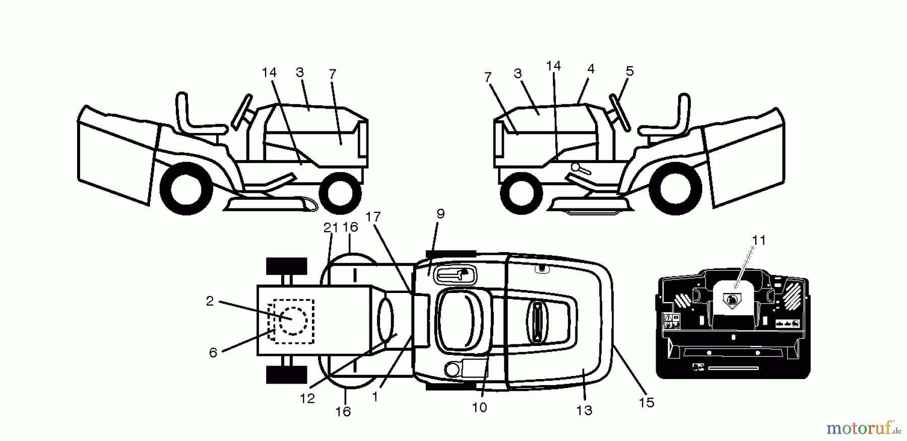 Jonsered Rasen und Garten Traktoren LT2216 CM (96061019304) - Jonsered Lawn & Garden Tractor (2008-01) DECALS
