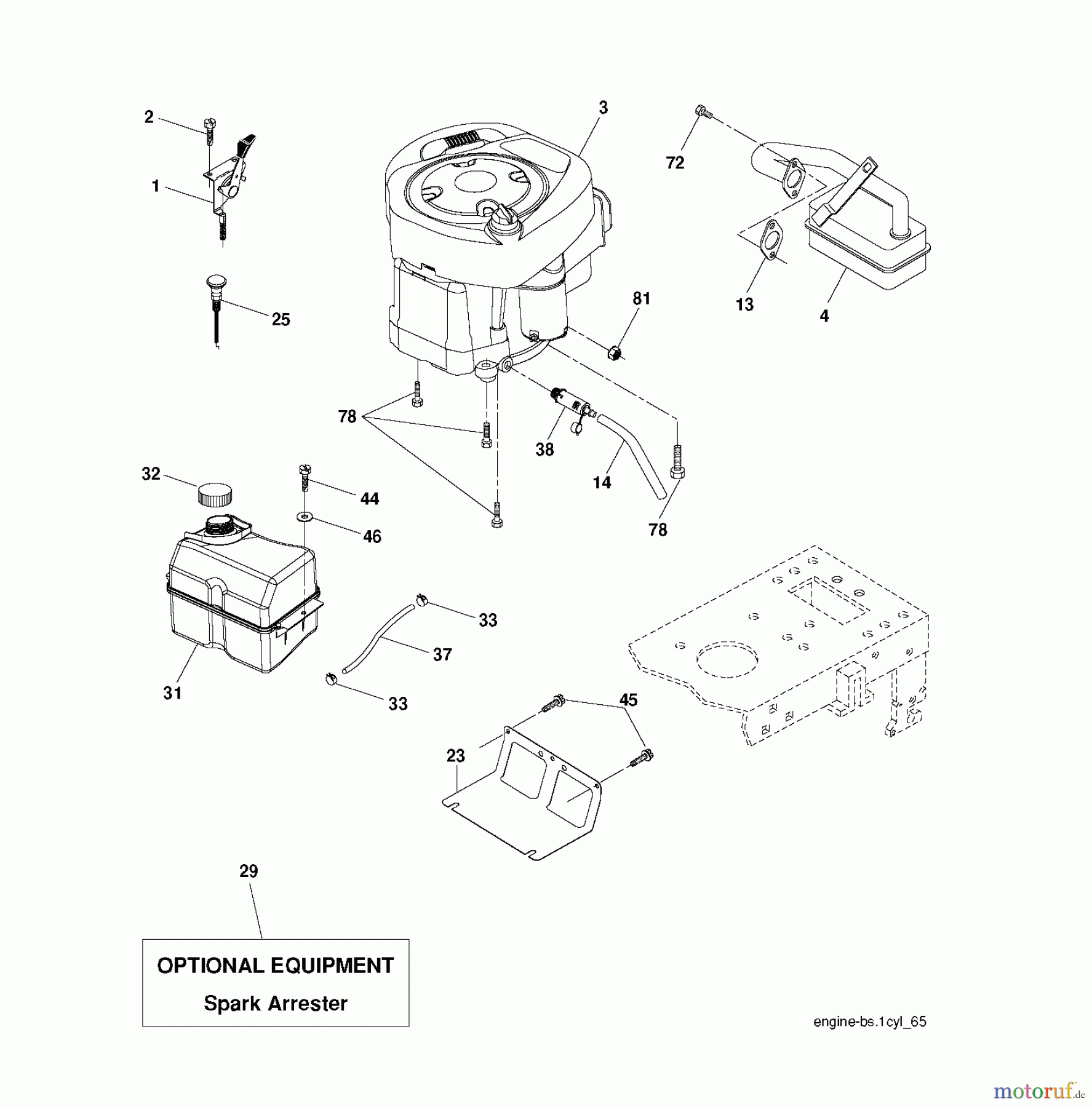Jonsered Rasen und Garten Traktoren LT2216 CM (96061019304) - Jonsered Lawn & Garden Tractor (2008-01) ENGINE