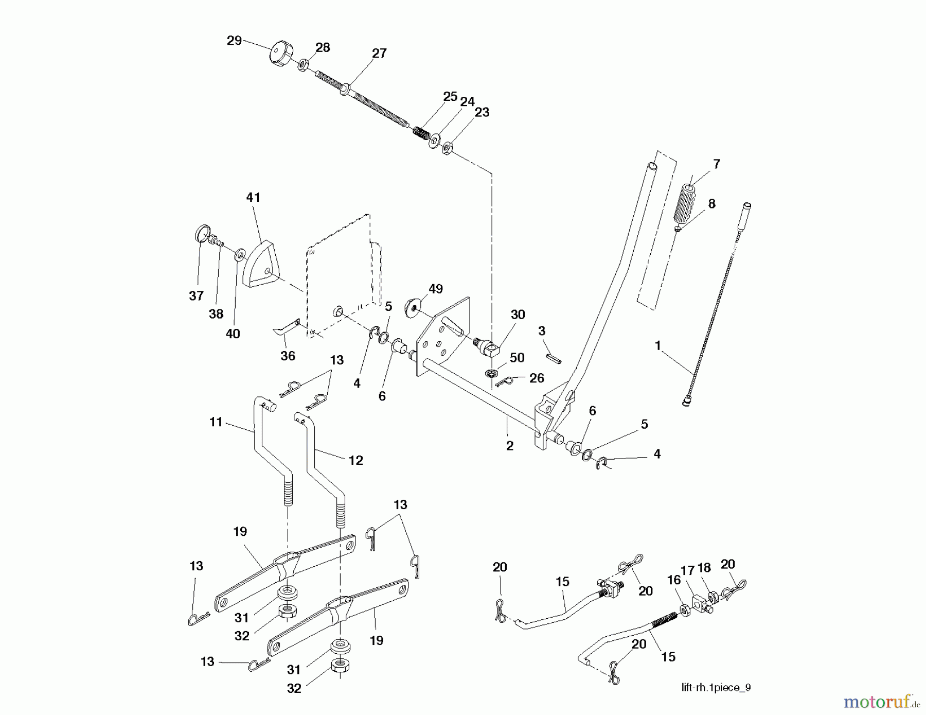 Jonsered Rasen und Garten Traktoren LT2216 CM (96061019304) - Jonsered Lawn & Garden Tractor (2008-01) MOWER LIFT / DECK LIFT
