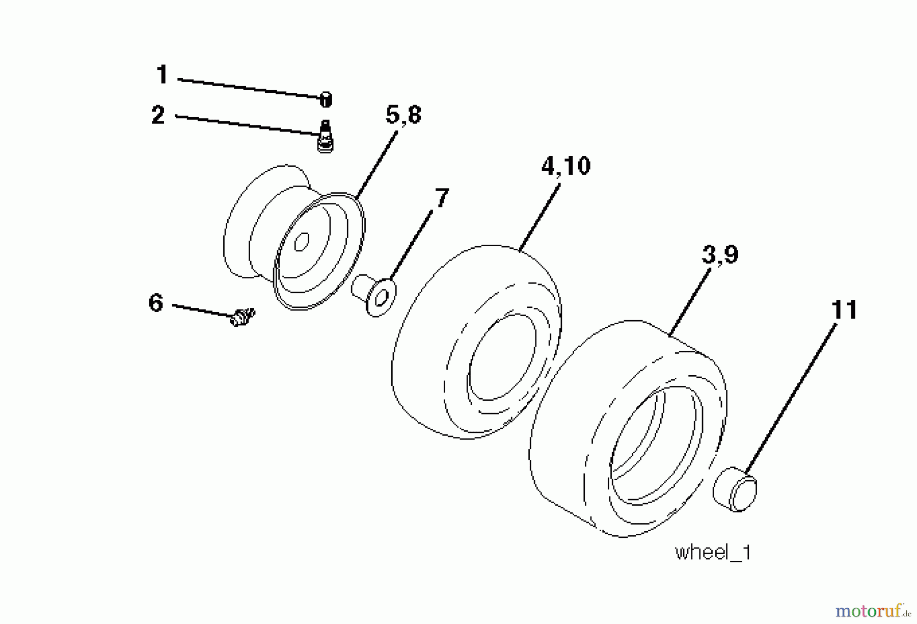 Jonsered Rasen und Garten Traktoren LT2216 CM (96061019304) - Jonsered Lawn & Garden Tractor (2008-01) WHEELS TIRES