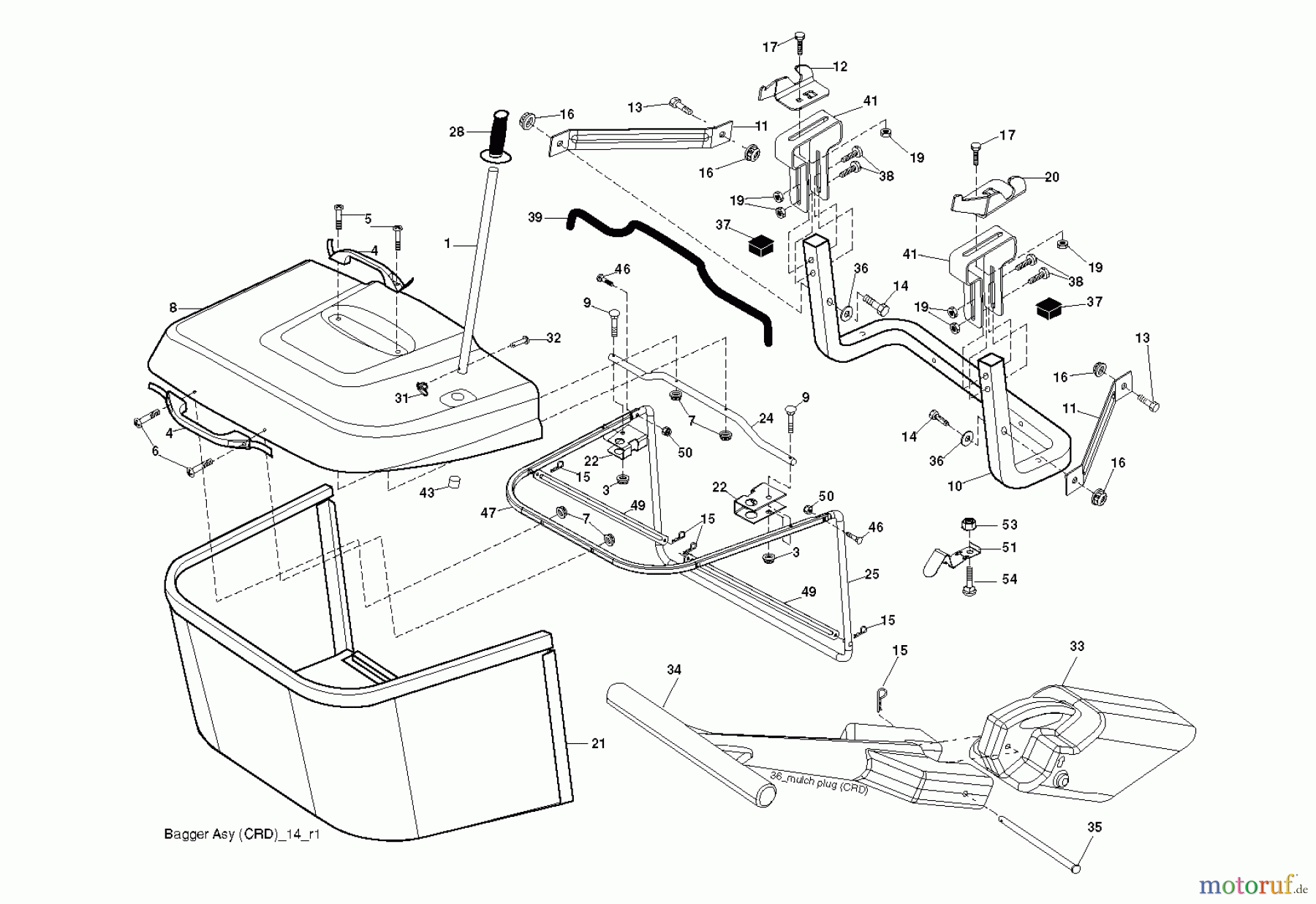  Jonsered Rasen  und Garten Traktoren LT2216 CM (96061023600) - Jonsered Lawn & Garden Tractor (2009-01) BAGGER