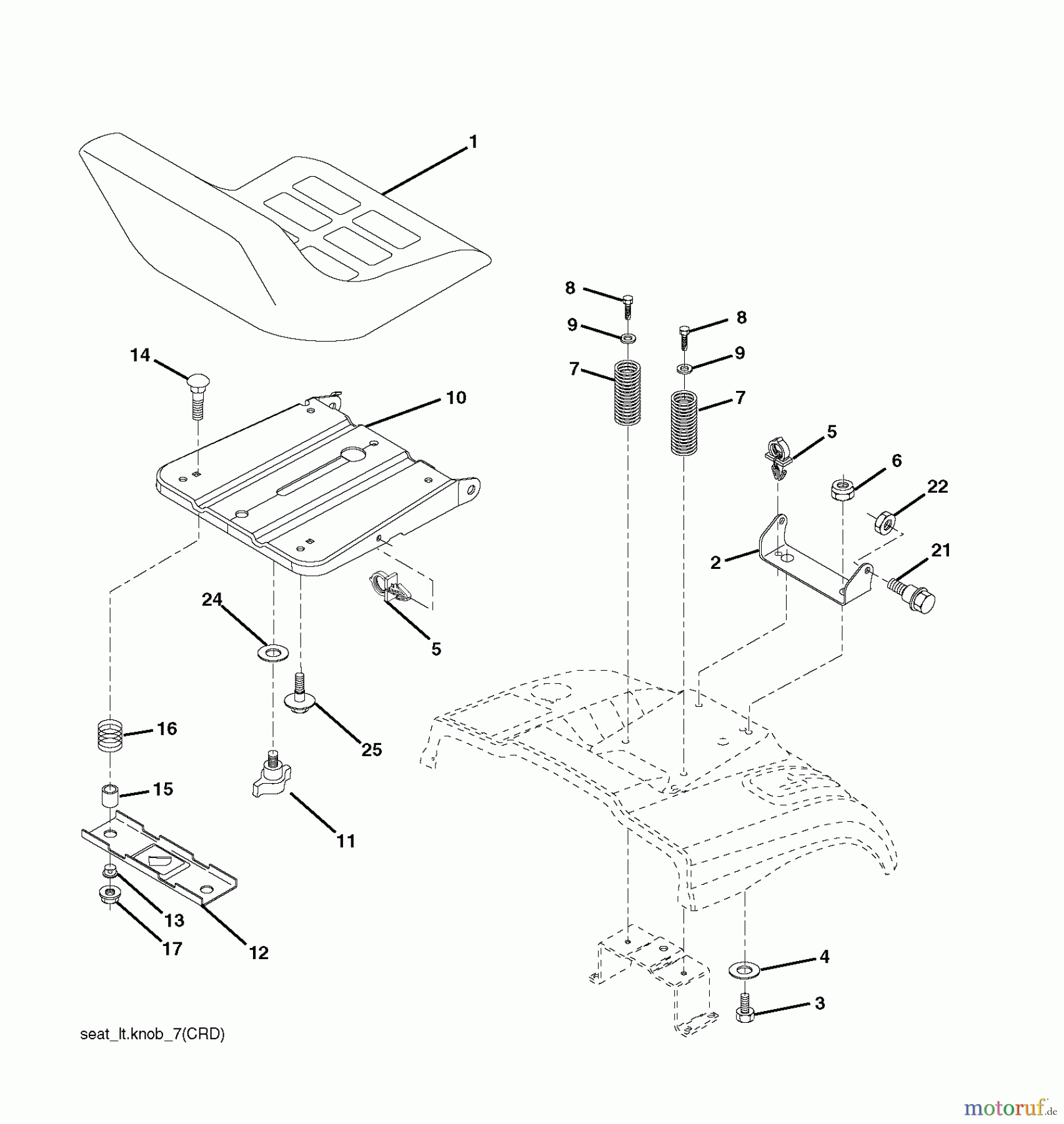  Jonsered Rasen  und Garten Traktoren LT2216 CM (96061023600) - Jonsered Lawn & Garden Tractor (2009-01) SEAT