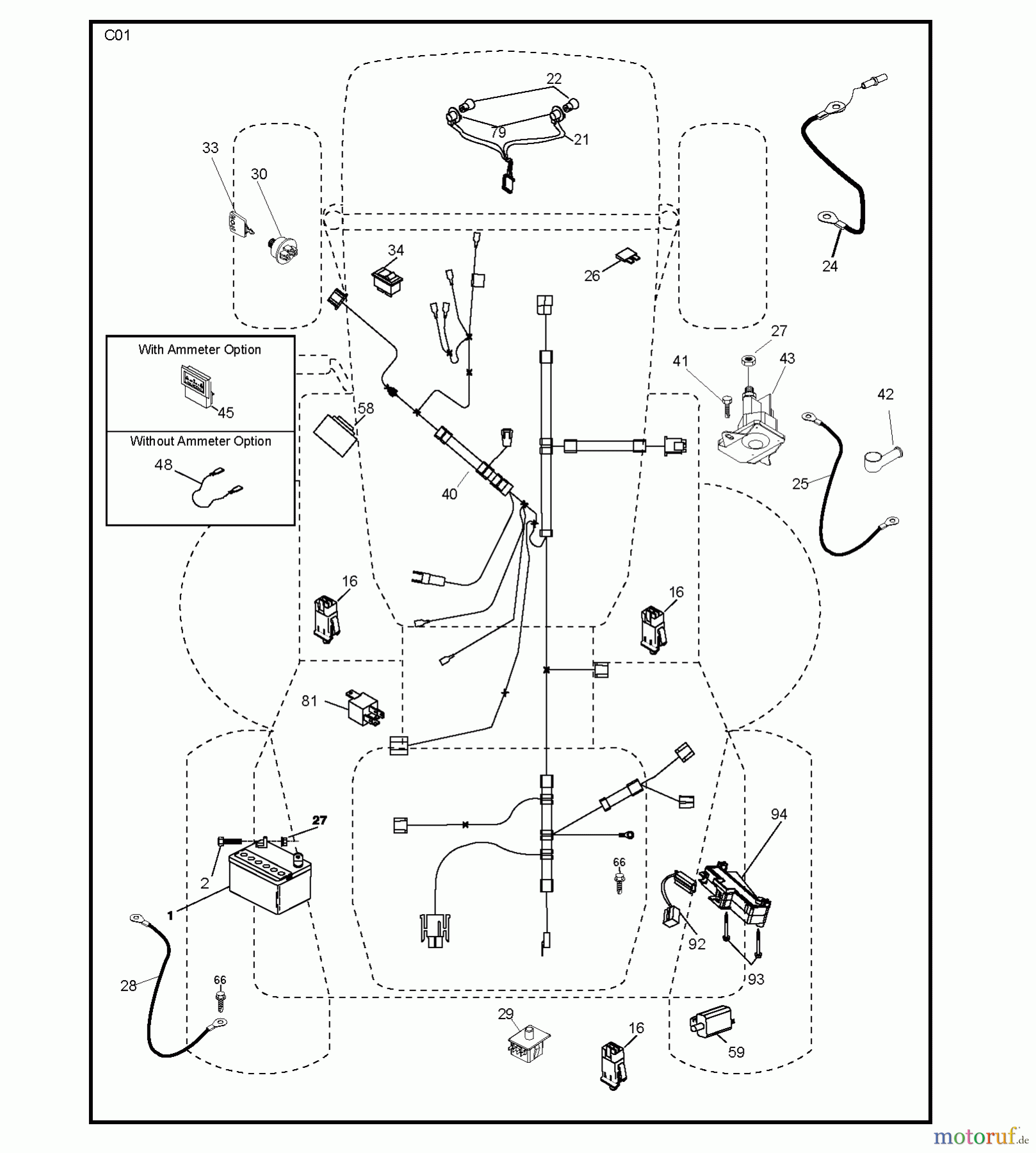 Jonsered Rasen und Garten Traktoren LT2216 CM (96061023700) - Jonsered Lawn & Garden Tractor (2009-01) ELECTRICAL