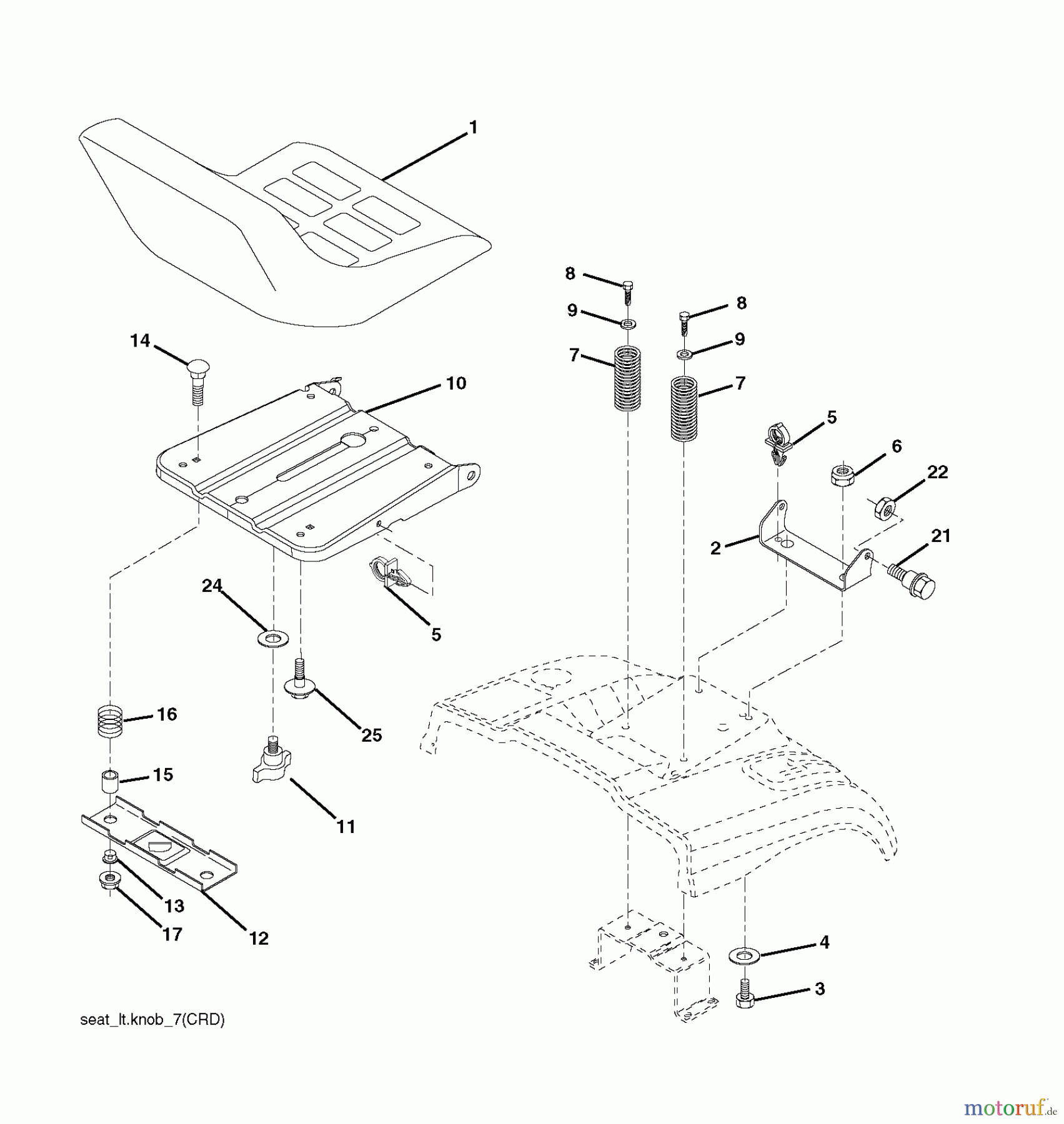 Jonsered Rasen und Garten Traktoren LT2216 CM (96061023700) - Jonsered Lawn & Garden Tractor (2009-01) SEAT
