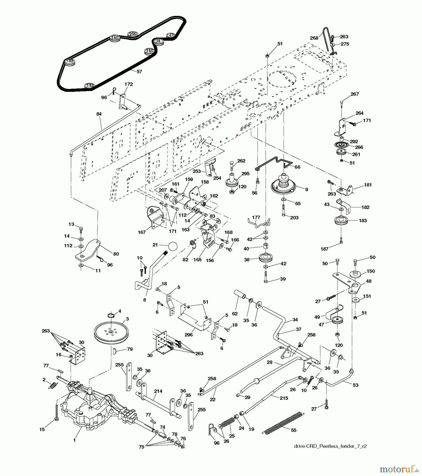 Jonsered Rasen und Garten Traktoren LT2216 CM (96061023701) - Jonsered Lawn & Garden Tractor (2009-01) DRIVE