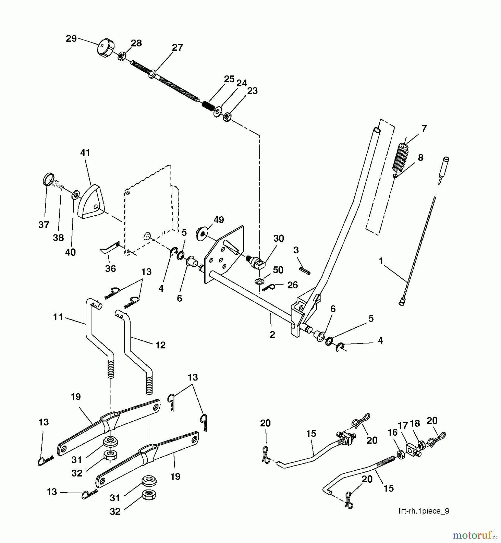  Jonsered Rasen  und Garten Traktoren LT2216 CM (96061023701) - Jonsered Lawn & Garden Tractor (2009-01) MOWER LIFT / DECK LIFT
