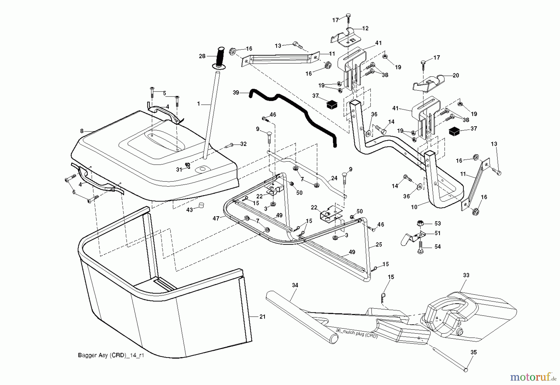 Jonsered Rasen und Garten Traktoren LT2216 CM (96061027000) - Jonsered Lawn & Garden Tractor (2010-01) BAGGER